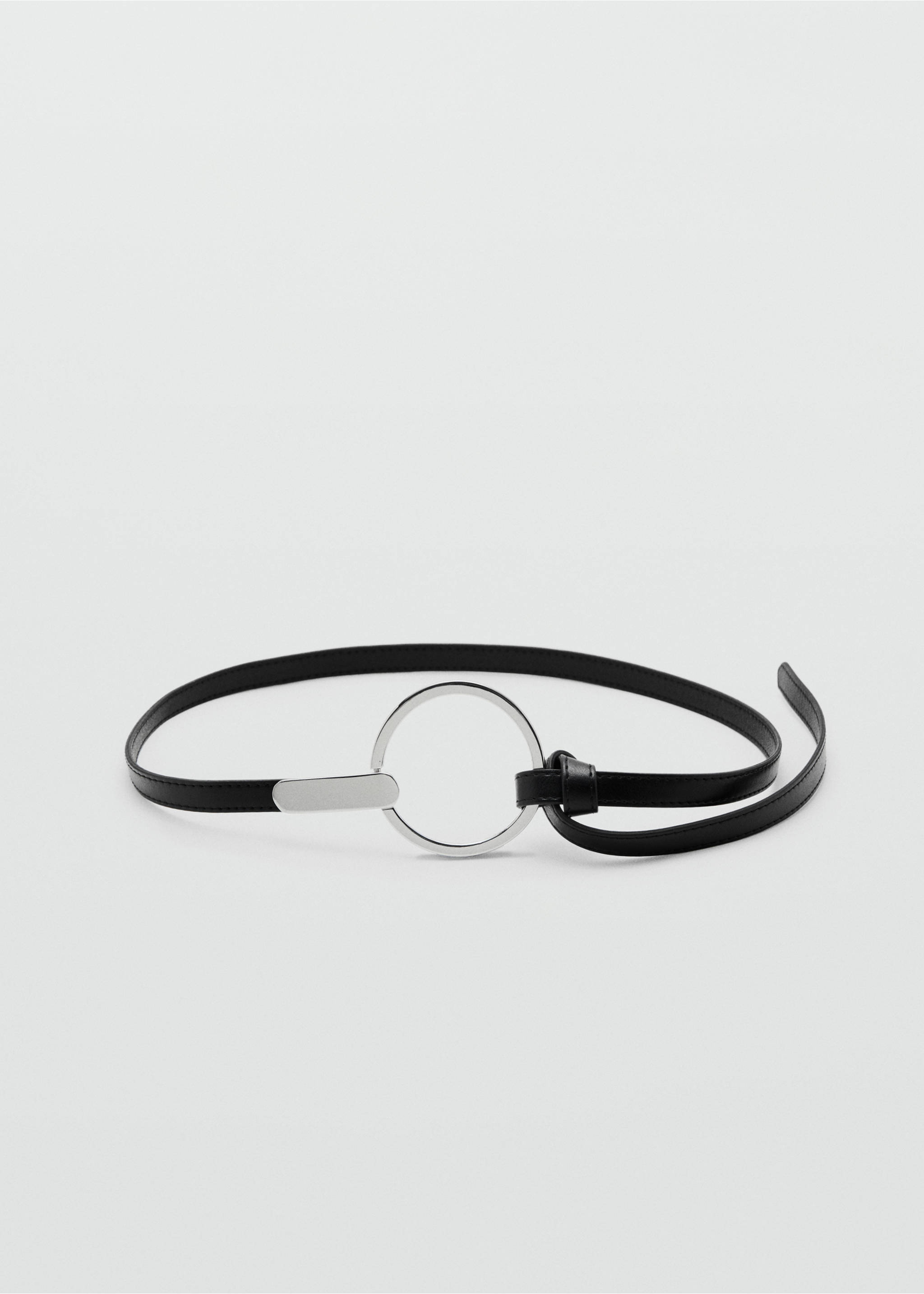 Thin belt with maxi-buckle - Article without model, Black. Ref: 27014435-00.