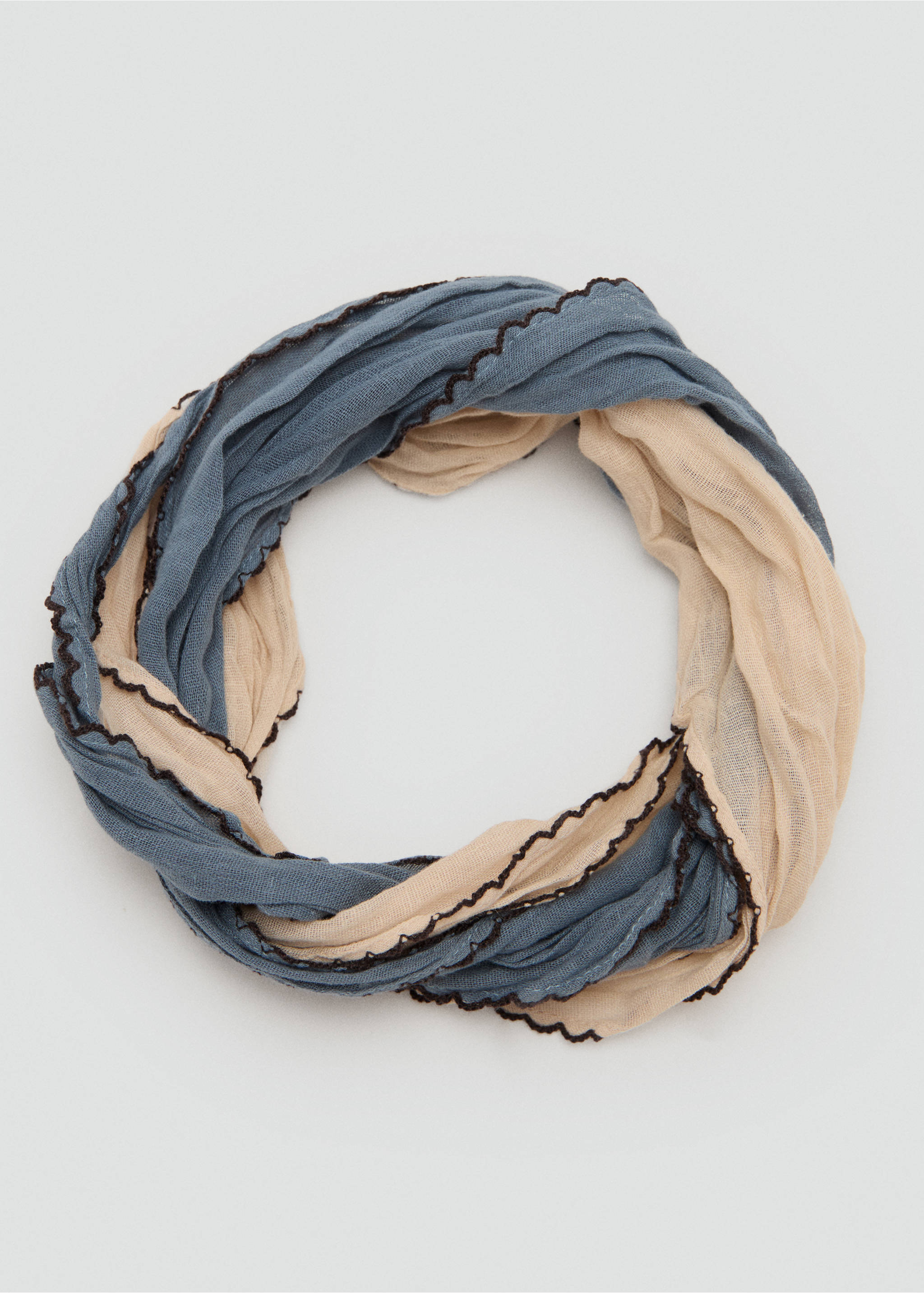 Set of 2 combined scarves - Details of the article 1, Blue. Ref: 27014438-00.