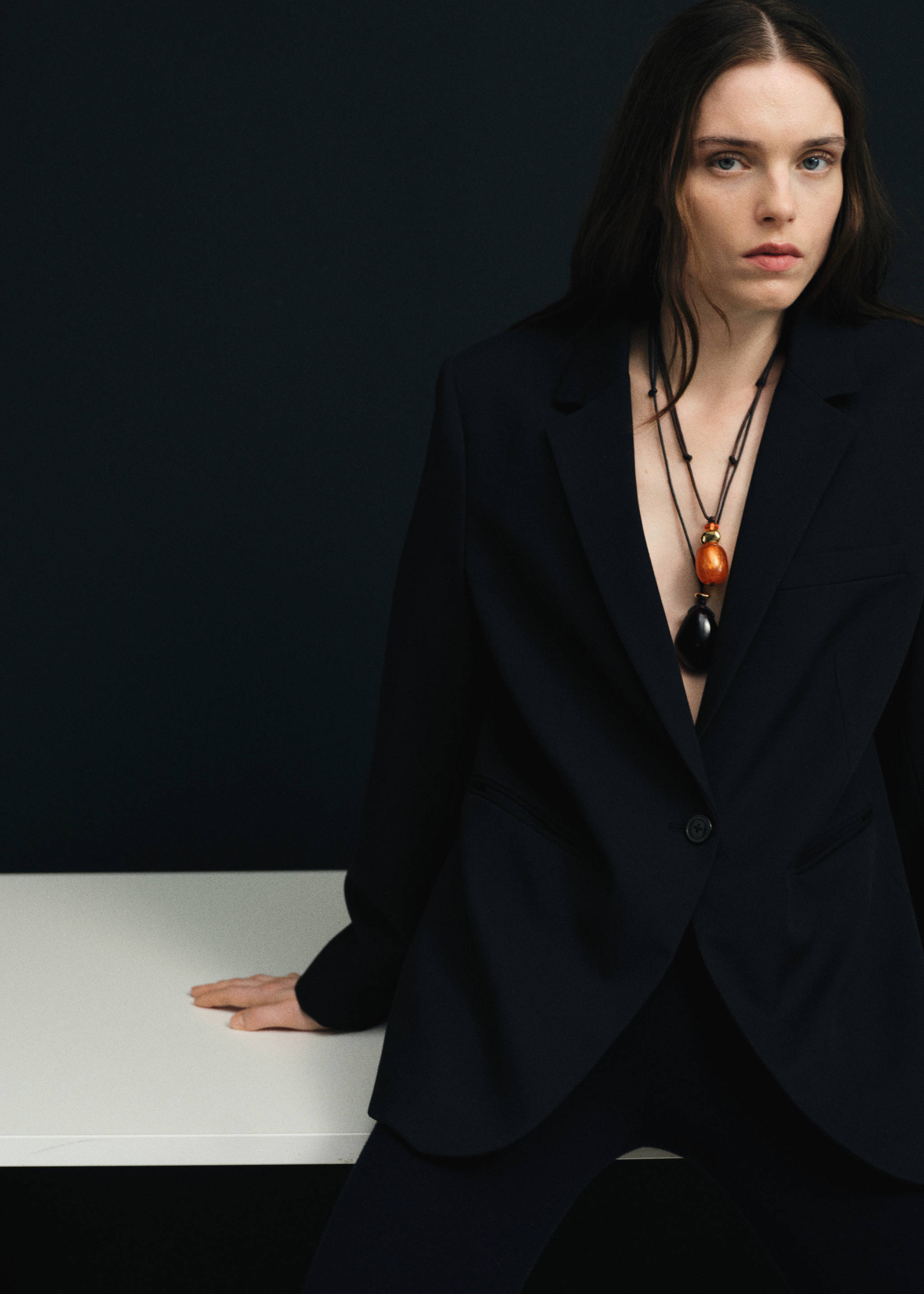 Combined double-pendant necklace - General plane