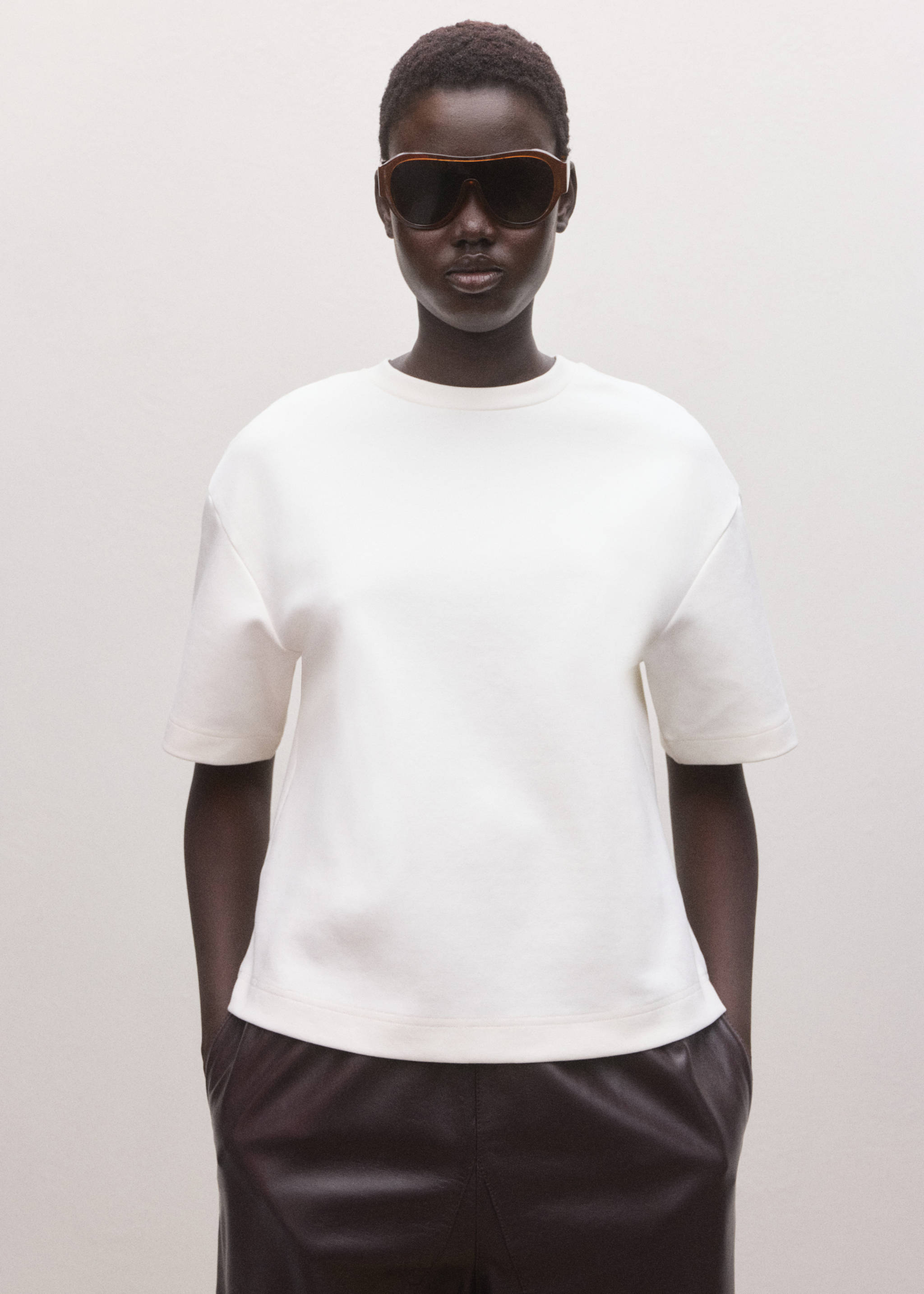Oversized cotton t-shirt - Medium plane, Off White. Ref: 27014442-00.