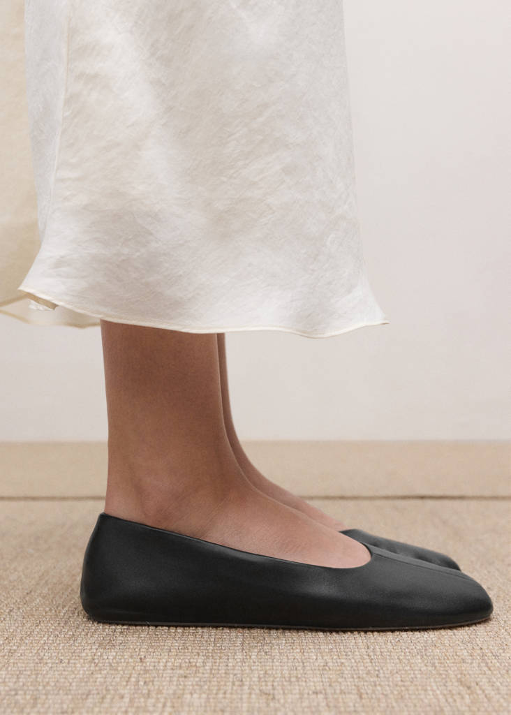 Leather ballet flats — Black