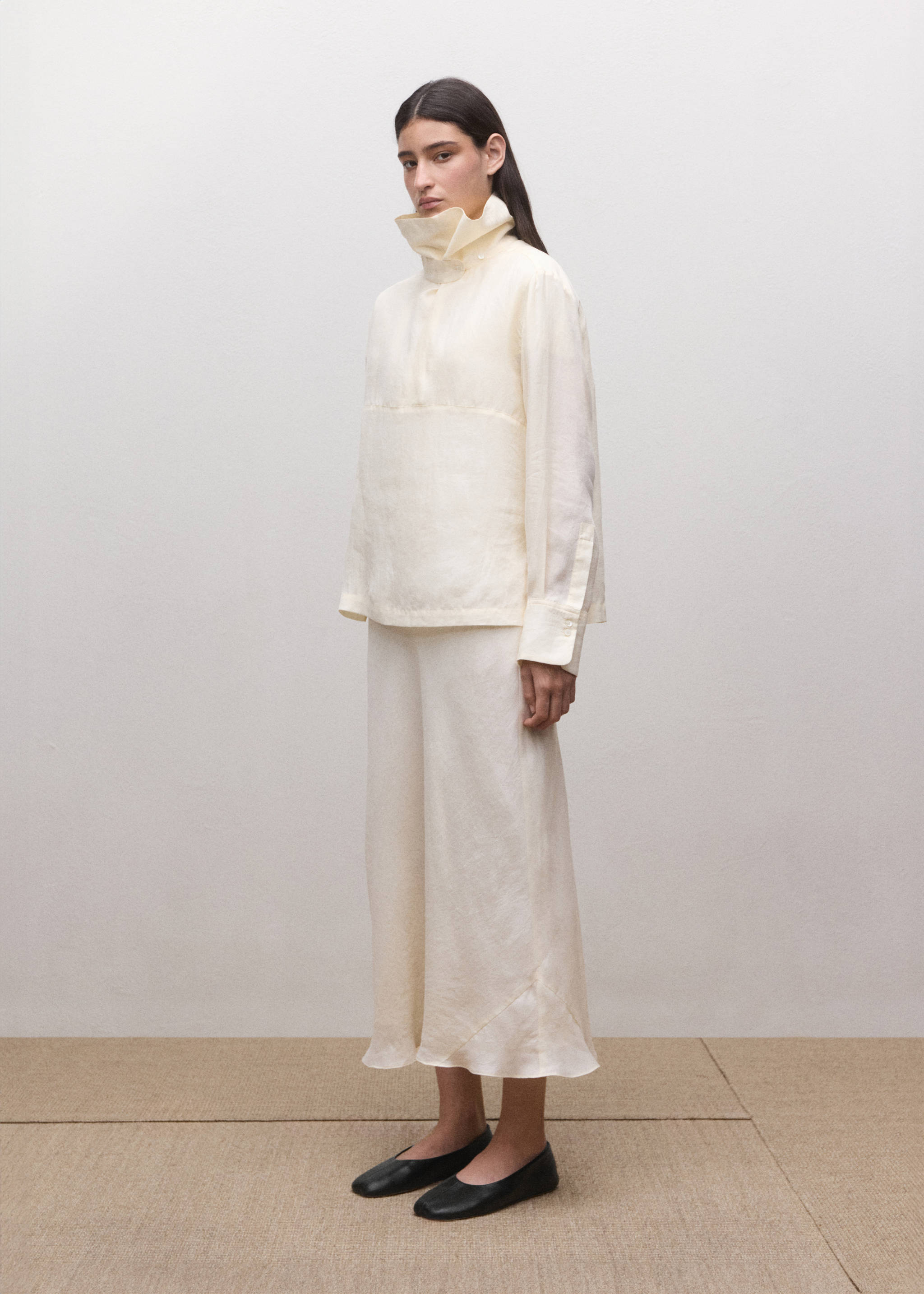 Leather ballet flats - Details of the article 9, Black. Ref: 27014443-00.