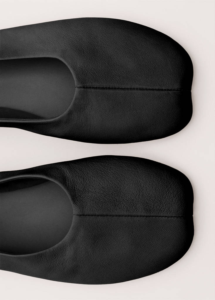 Leather ballet flats — Black