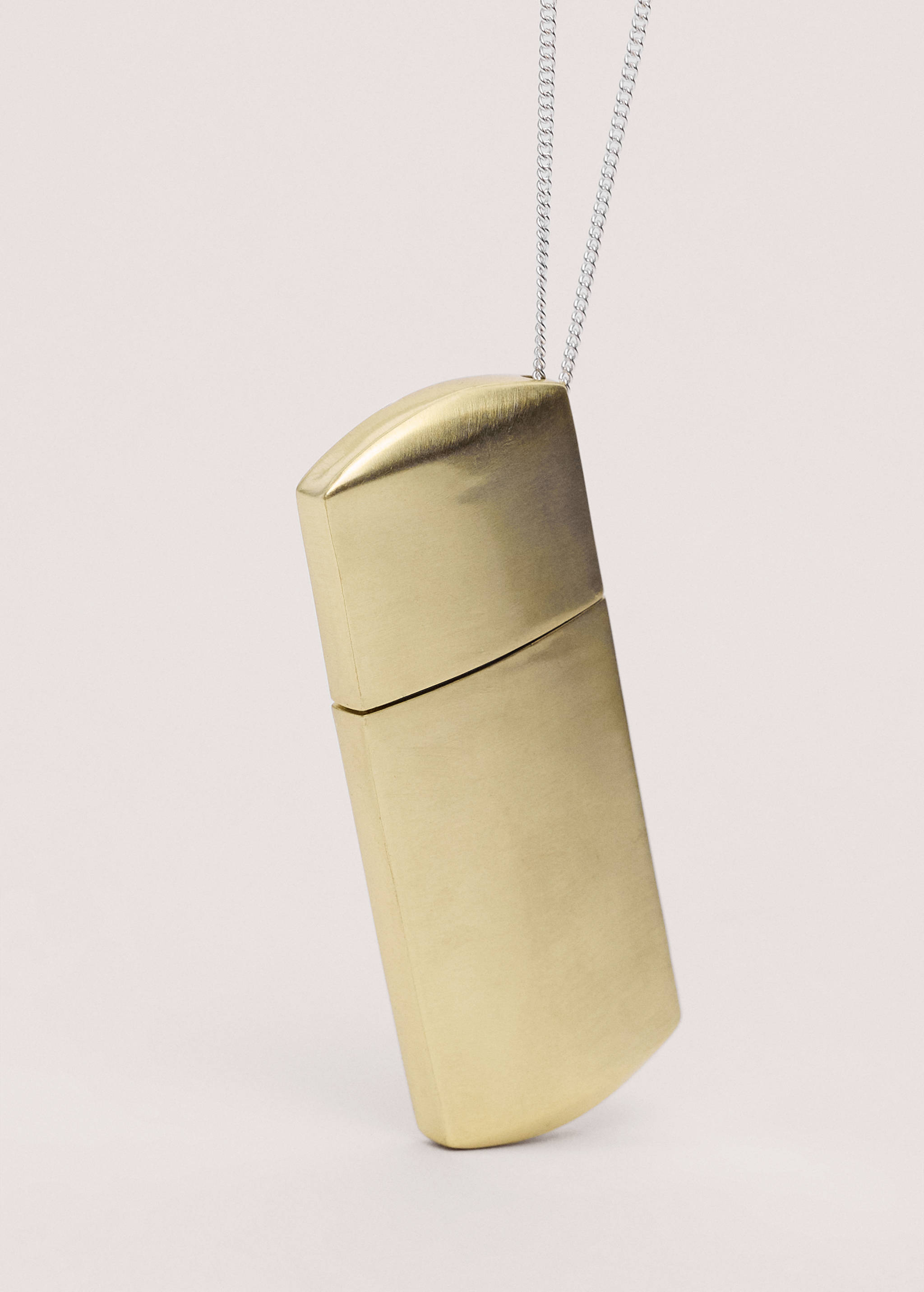 Metallic locket pendant necklace - Medium plane