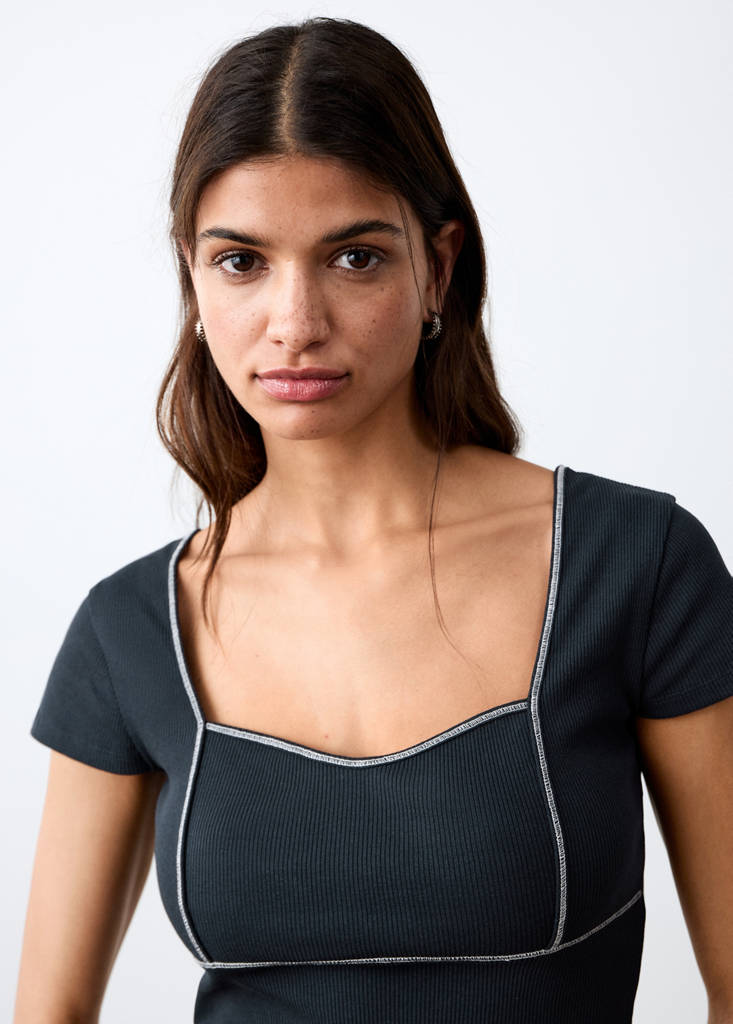 Seam detail T-shirt — Navy