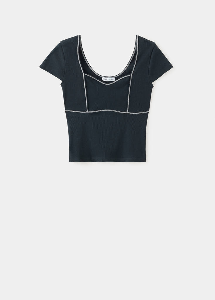 Seam detail T-shirt — Navy