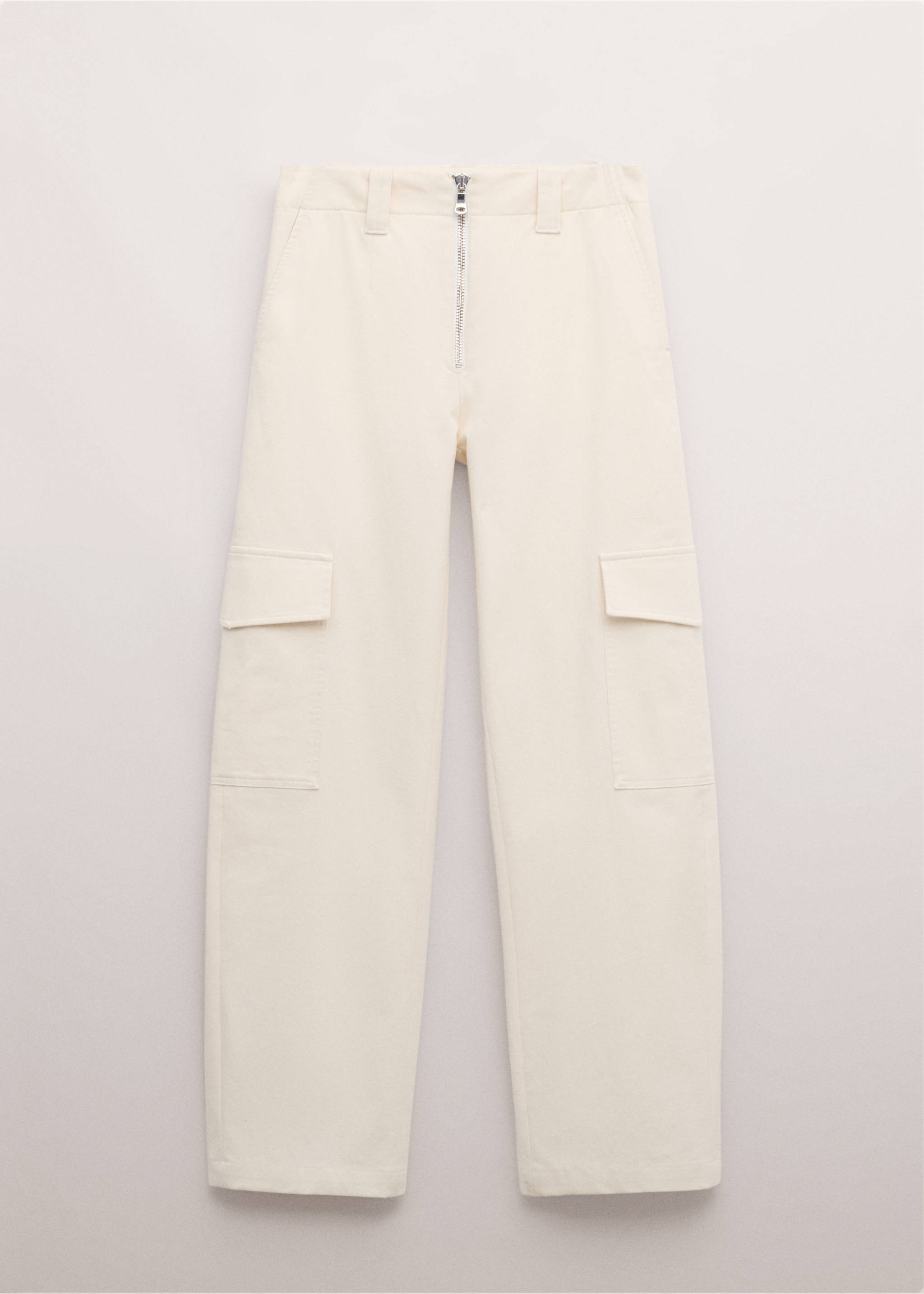 Mid-rise cargo pocket trousers - Article without model, Ecru. Ref: 27014448-00.