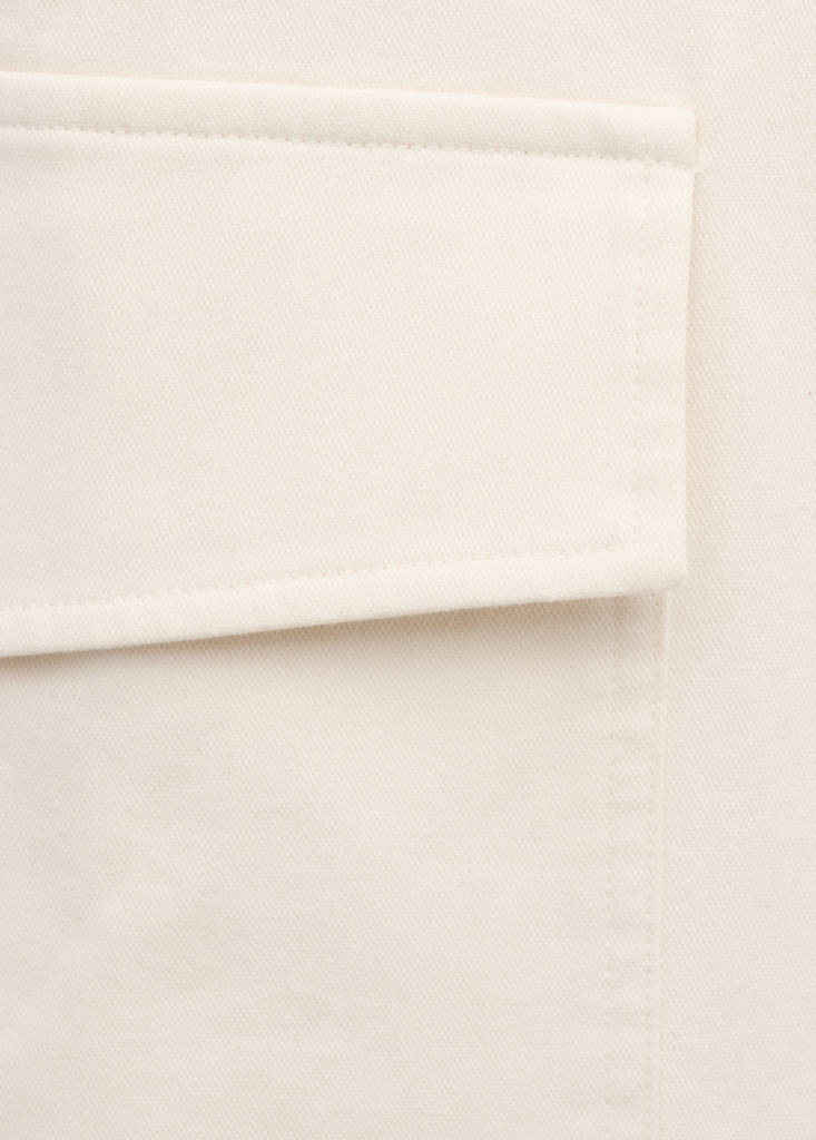 Mid-rise cargo pocket trousers — Ecru