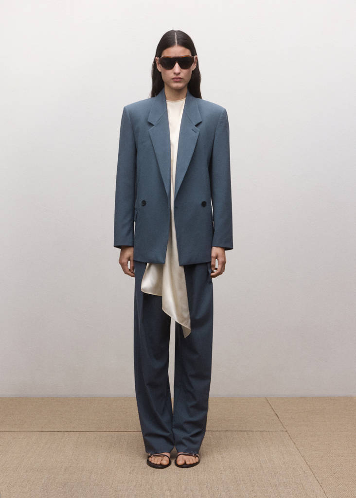 Wool-blend suit blazer — Blue