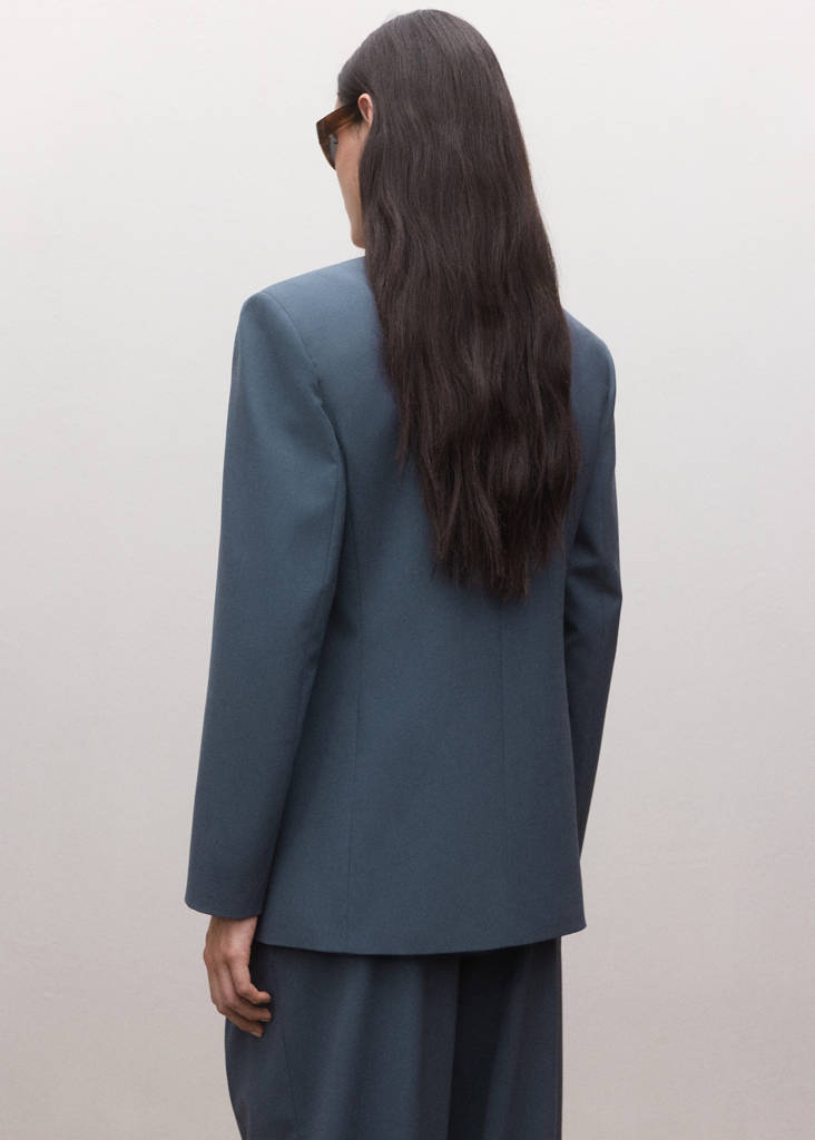 Wool-blend suit blazer — Blue