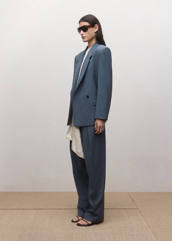 Wool-blend suit blazer — Blue