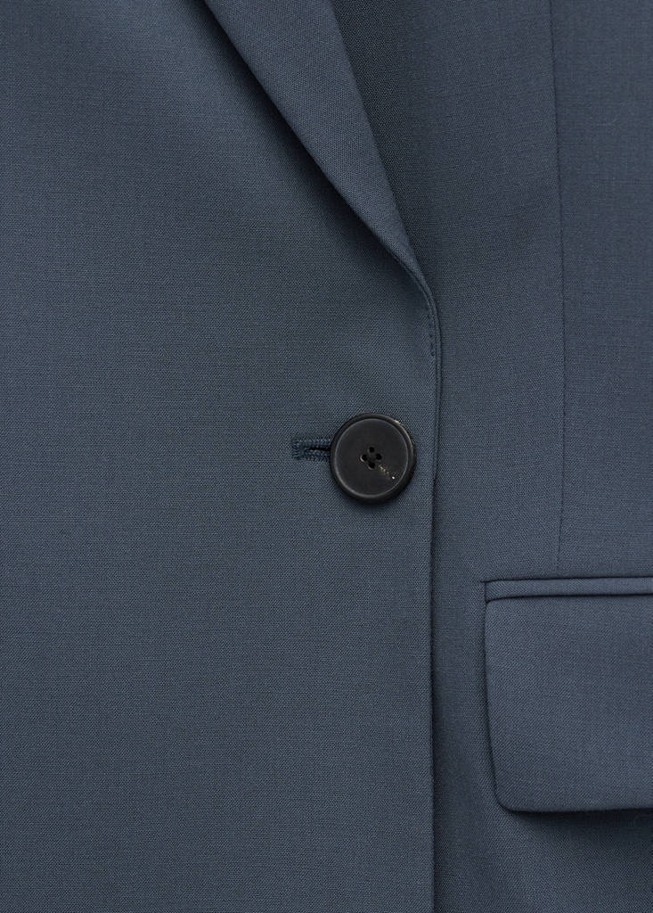 Wool-blend suit blazer — Blue