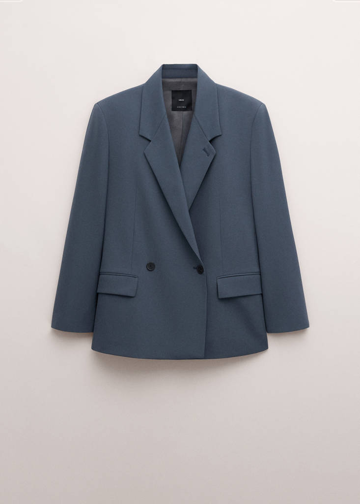 Wool-blend suit blazer — Blue