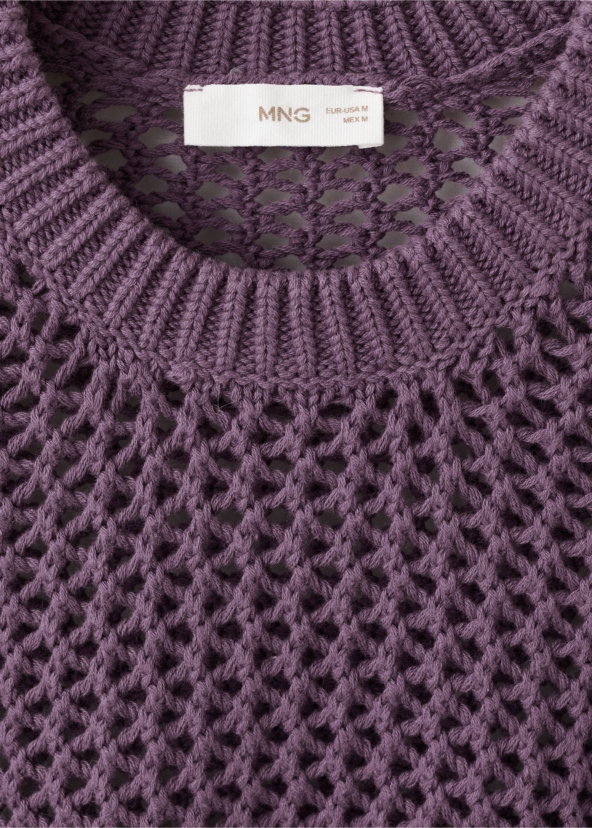 Πουλόβερ με πλέξη δαντέλα - Λεπτομέρεια του προϊόντος 8, Μωβ. Ref: 27014772-00.