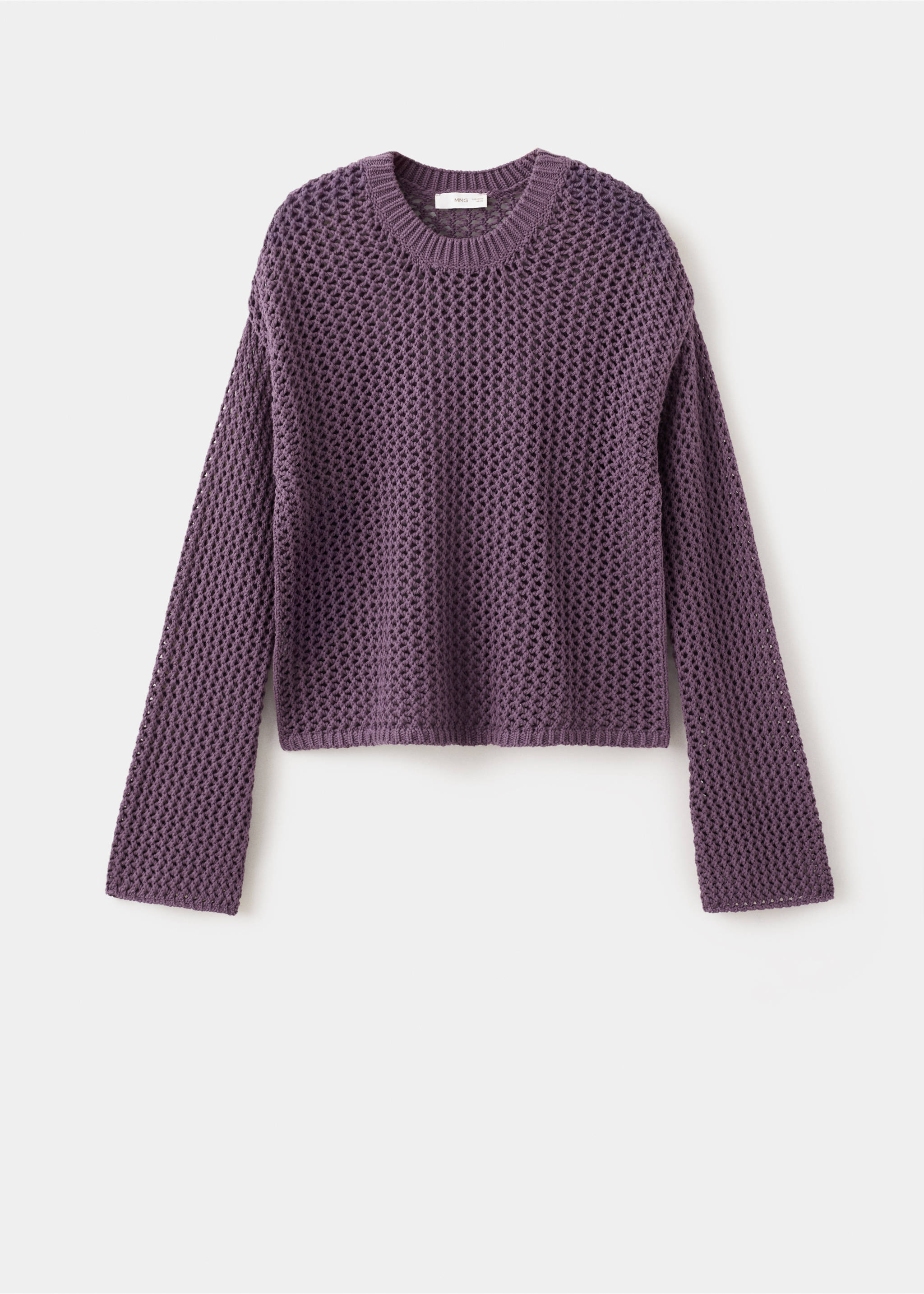 Openwork knit sweater - Article without model, Purple. Ref: 27014772-00.