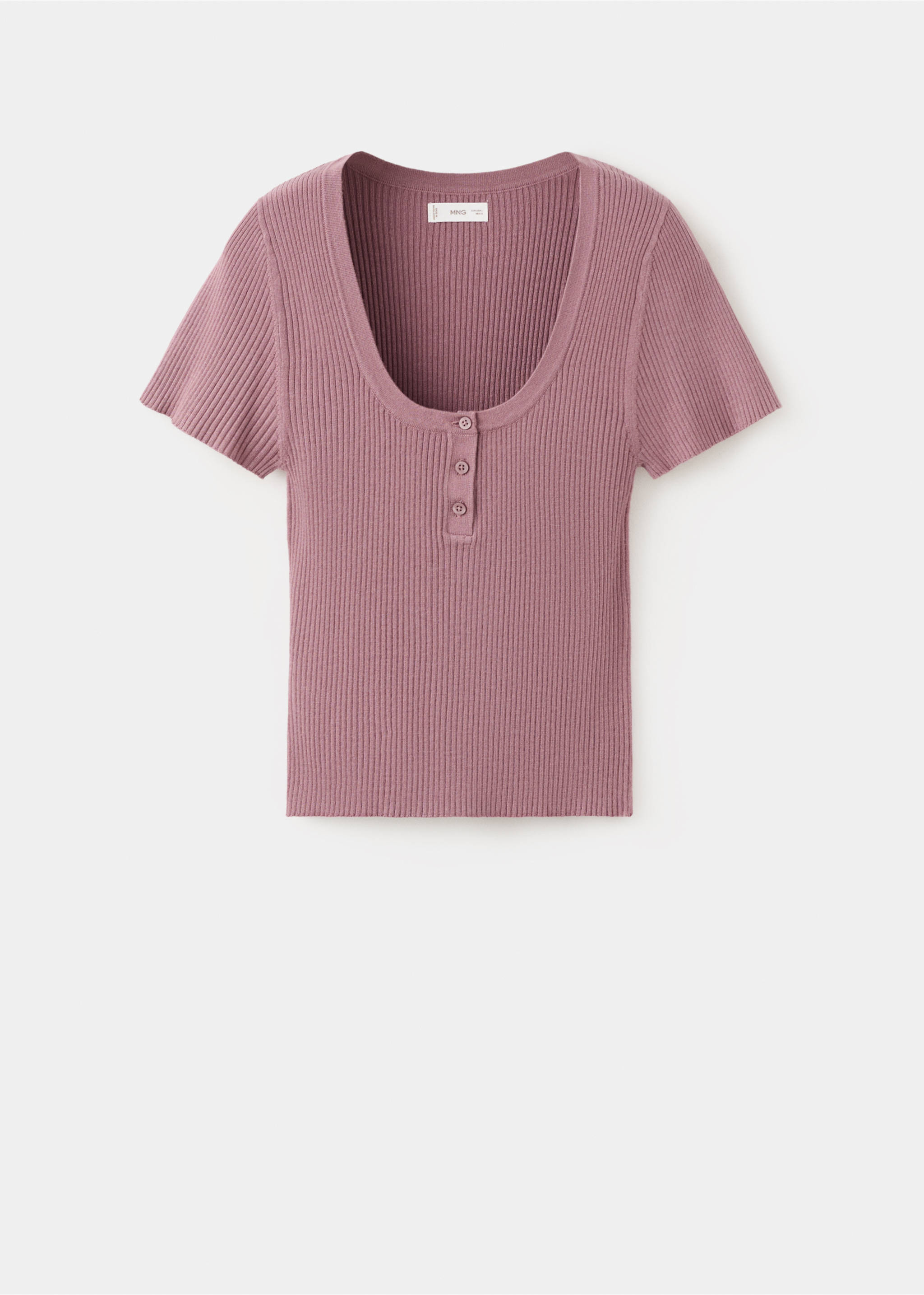 Трикотажная футболка в рубчик - Изделие без модели, Розовый. Ref: 27014773-00.