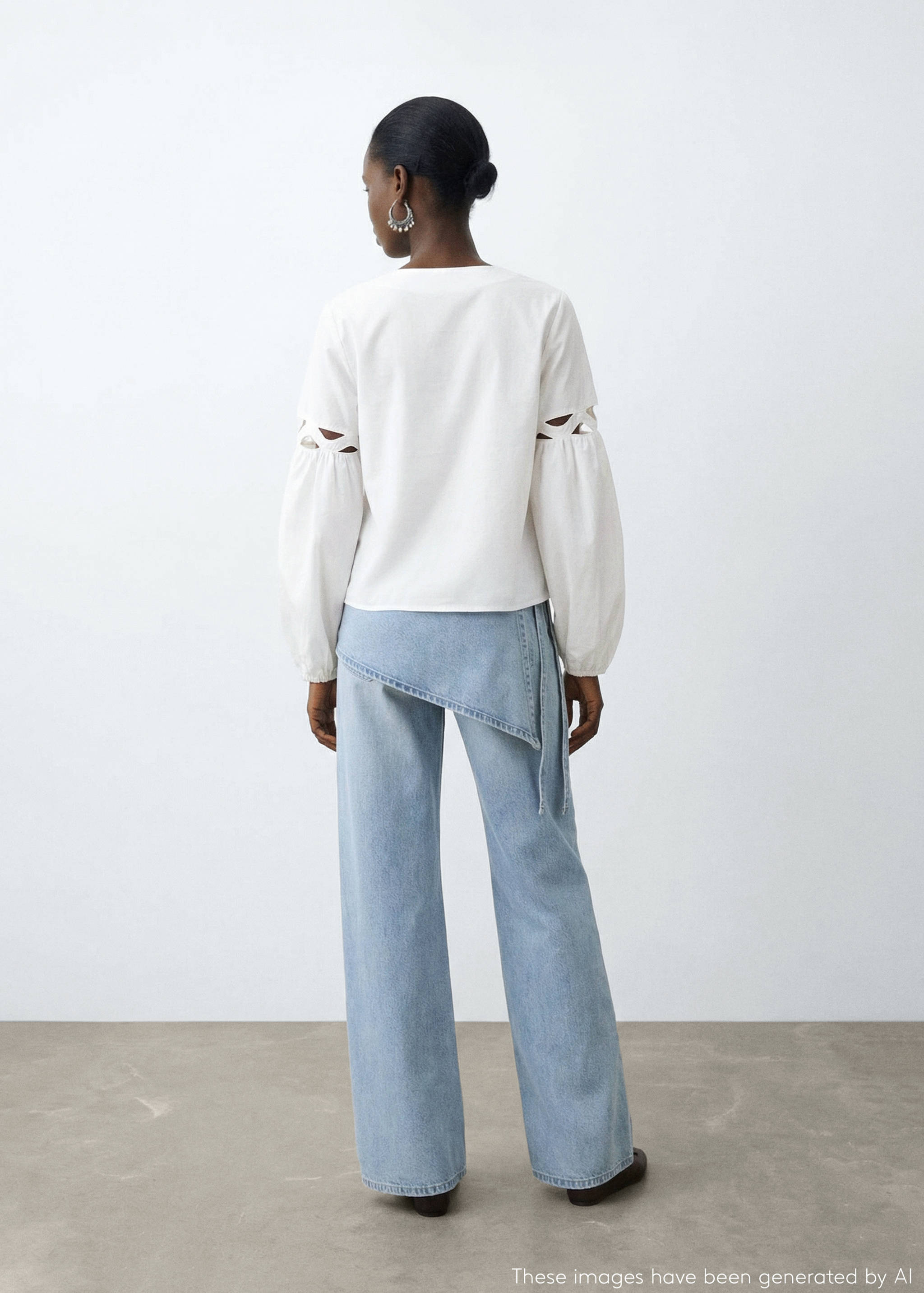 Bow cotton blouse - Reverse of the article