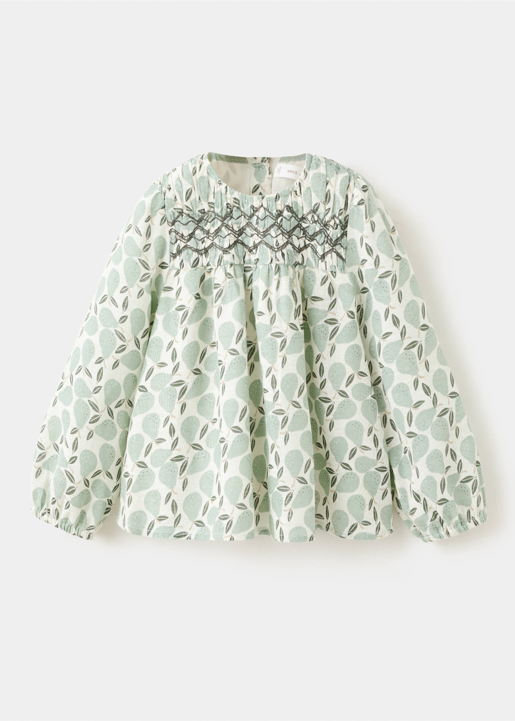 Blouse en coton à imprimé fruits - Article sans modèle, Blanc cassé. Ref: 27014775-00.