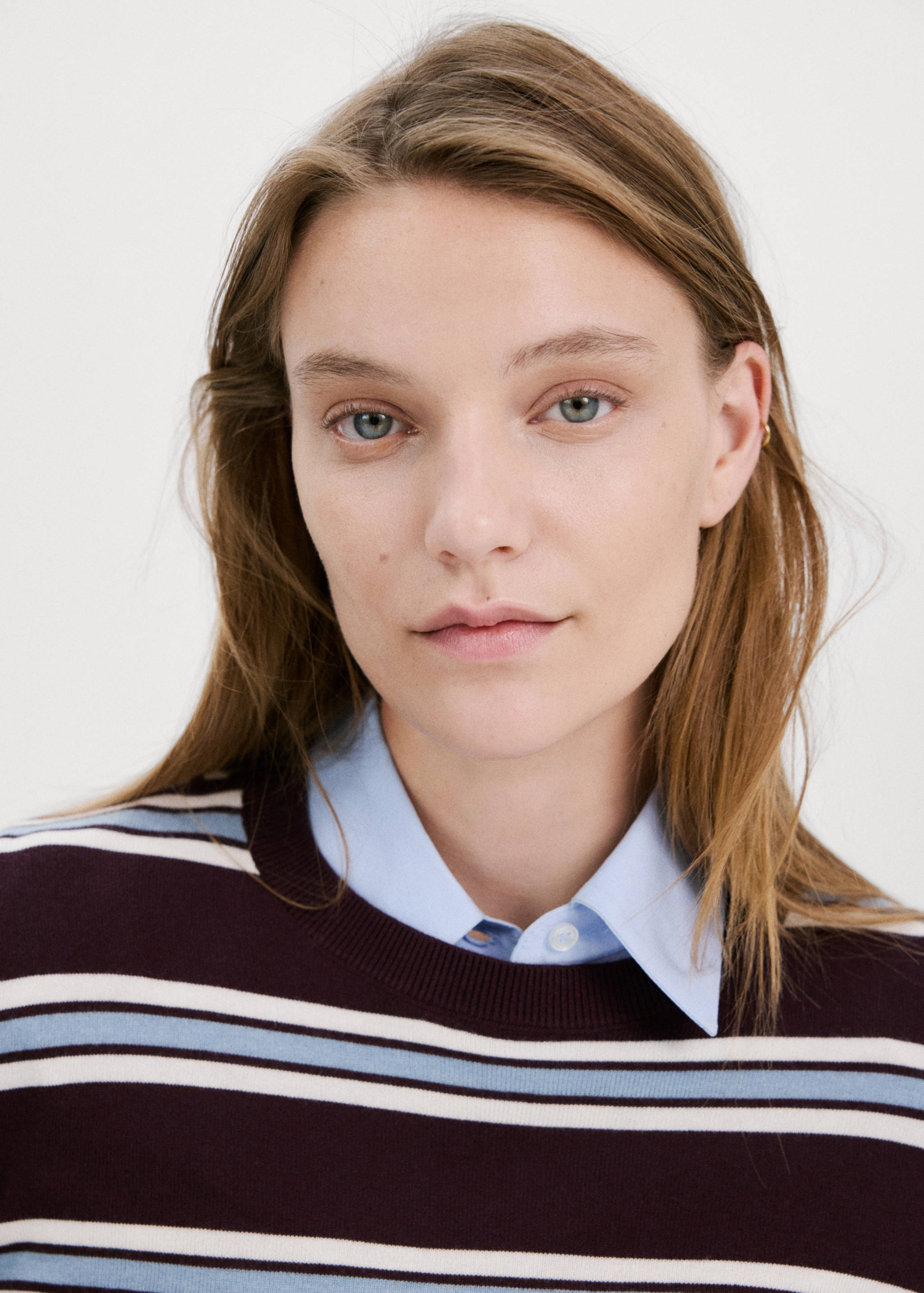 Striped fine knit sweater - Details of the article 1