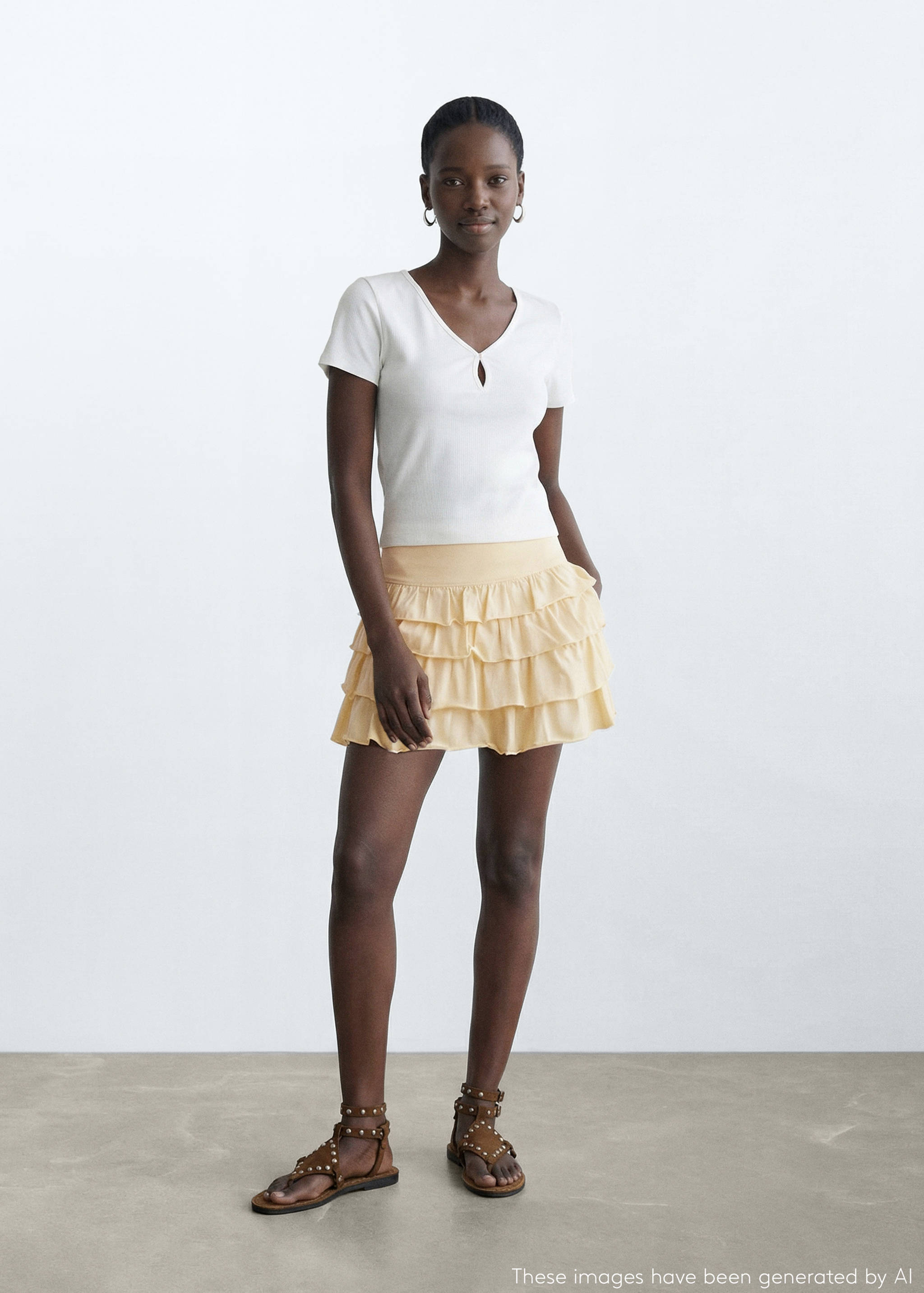 Короткая юбка с оборками - Общий план