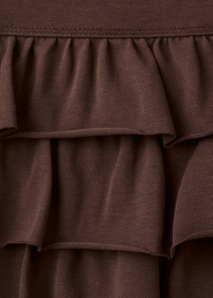 Ruffled short skirt — Brown