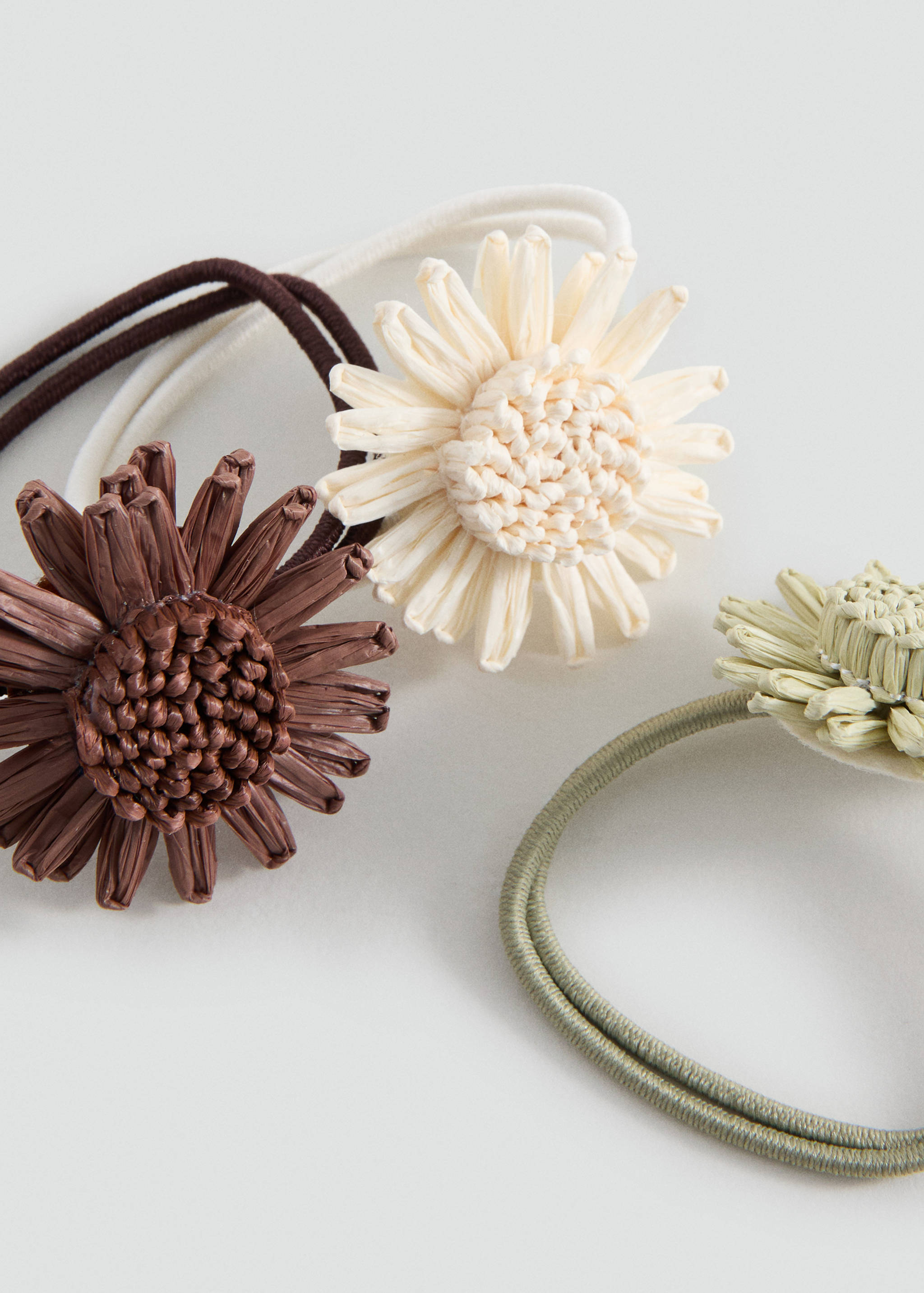 3-pack flower hair ties - Medium plane
