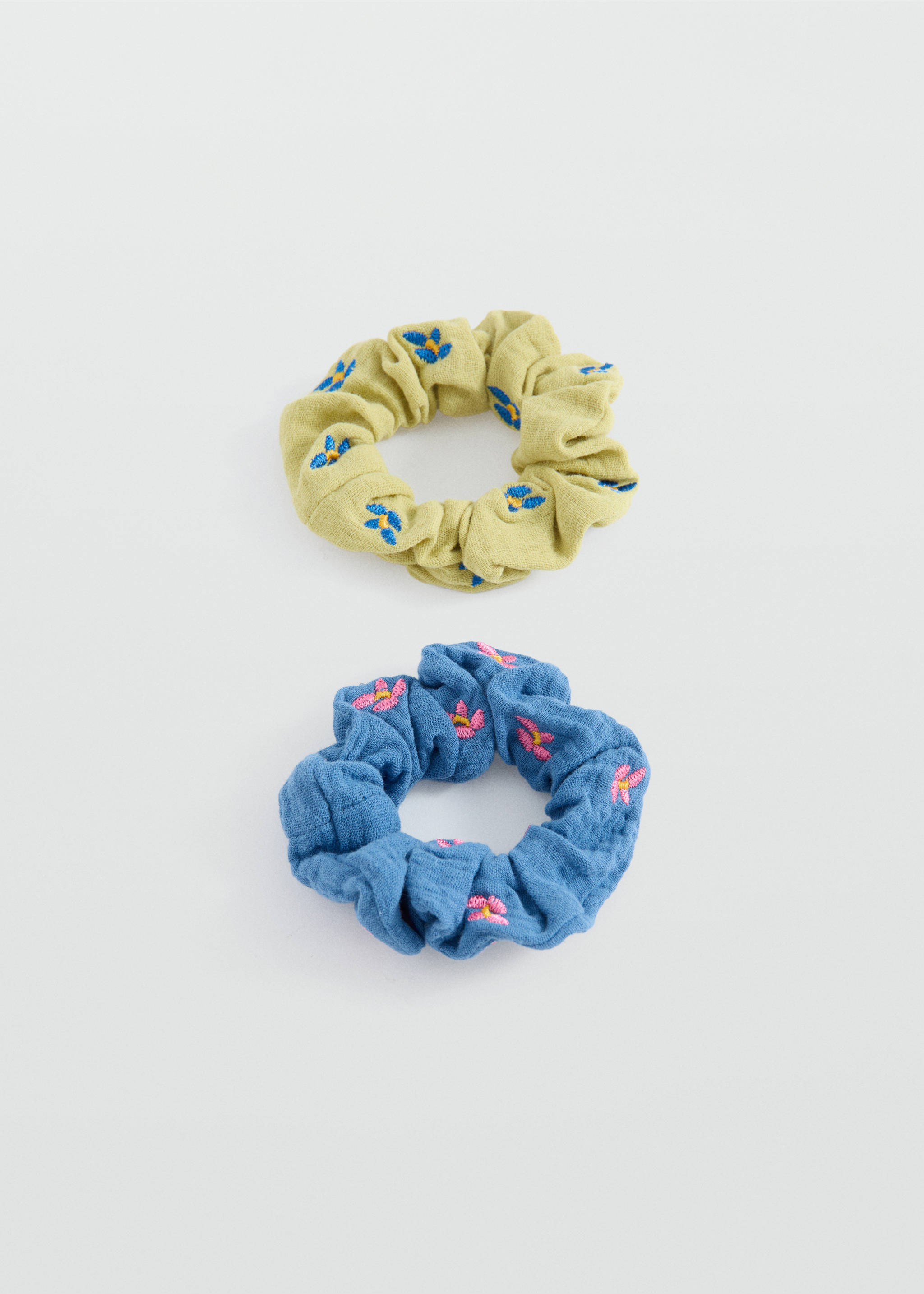 Pack 2 flower scrunchies - Article without model, Blue. Ref: 27014788-00.