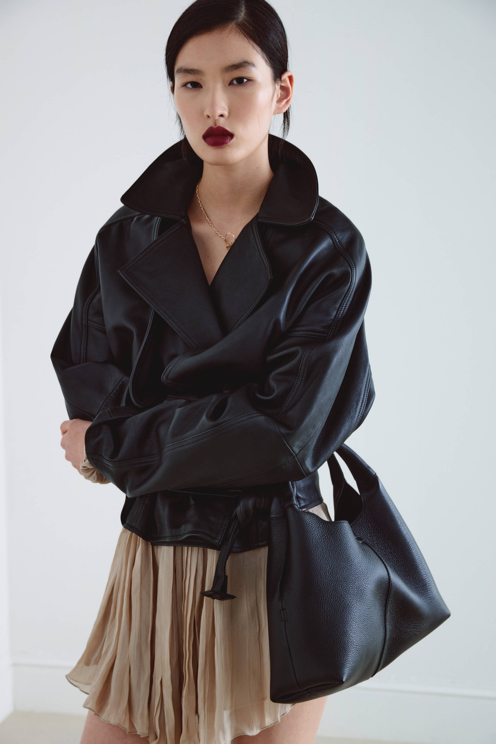 Sac porté épaule en cuir passepoilé - Détail de l'article 6