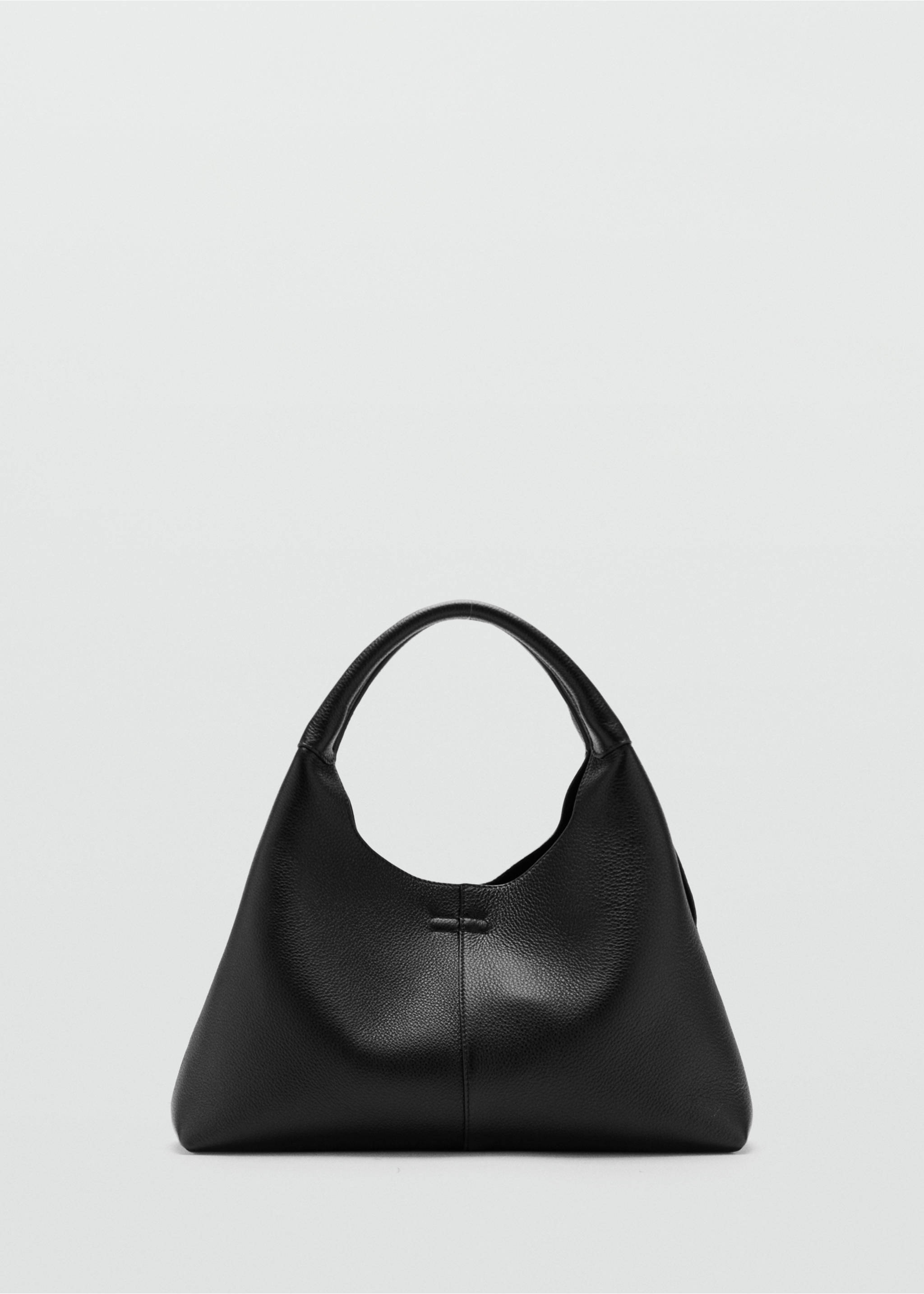 Sac porté épaule en cuir passepoilé - Article sans modèle, Noir. Ref: 27014790-00.