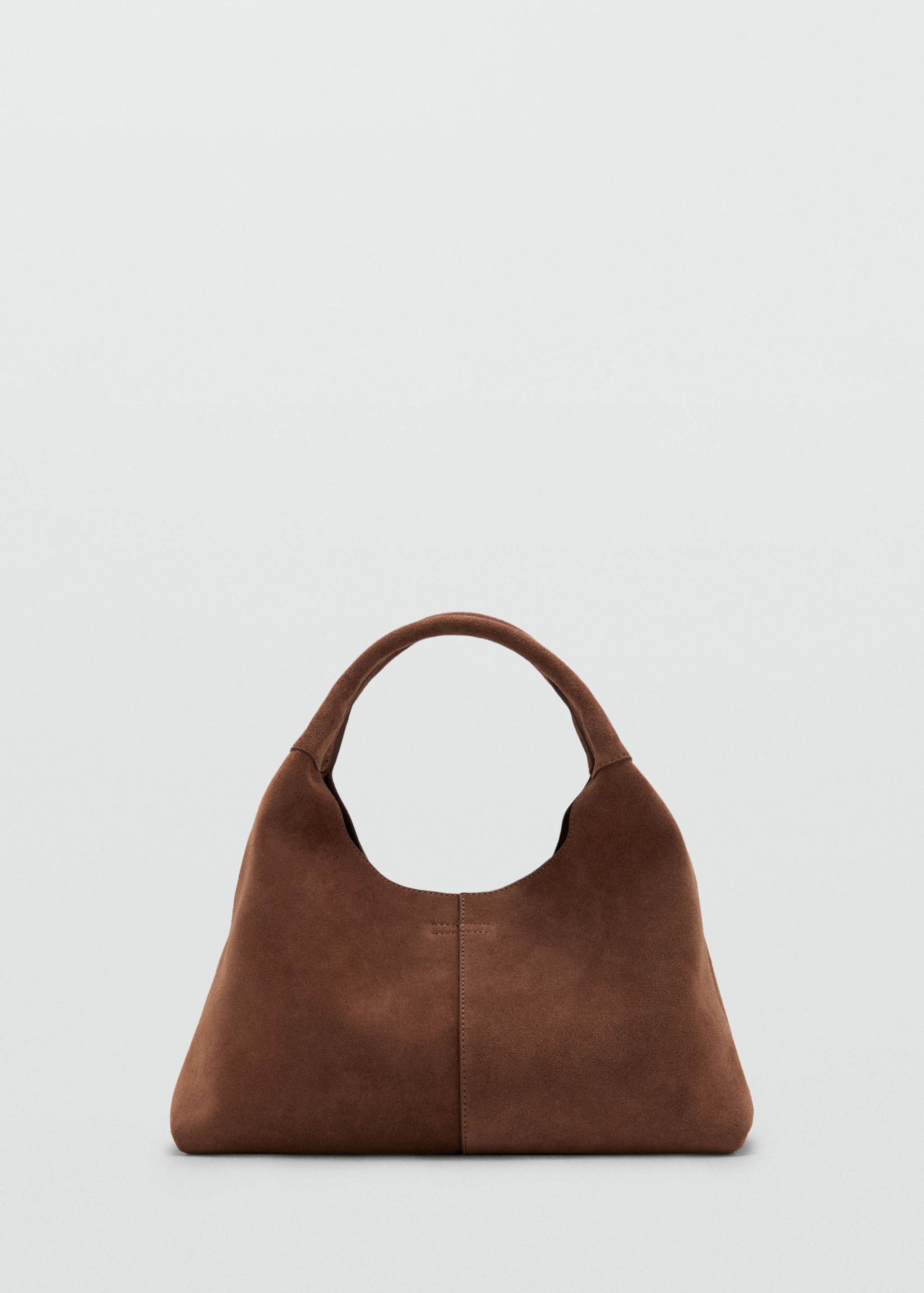 Suede shoulder bag with stitching - Article without model