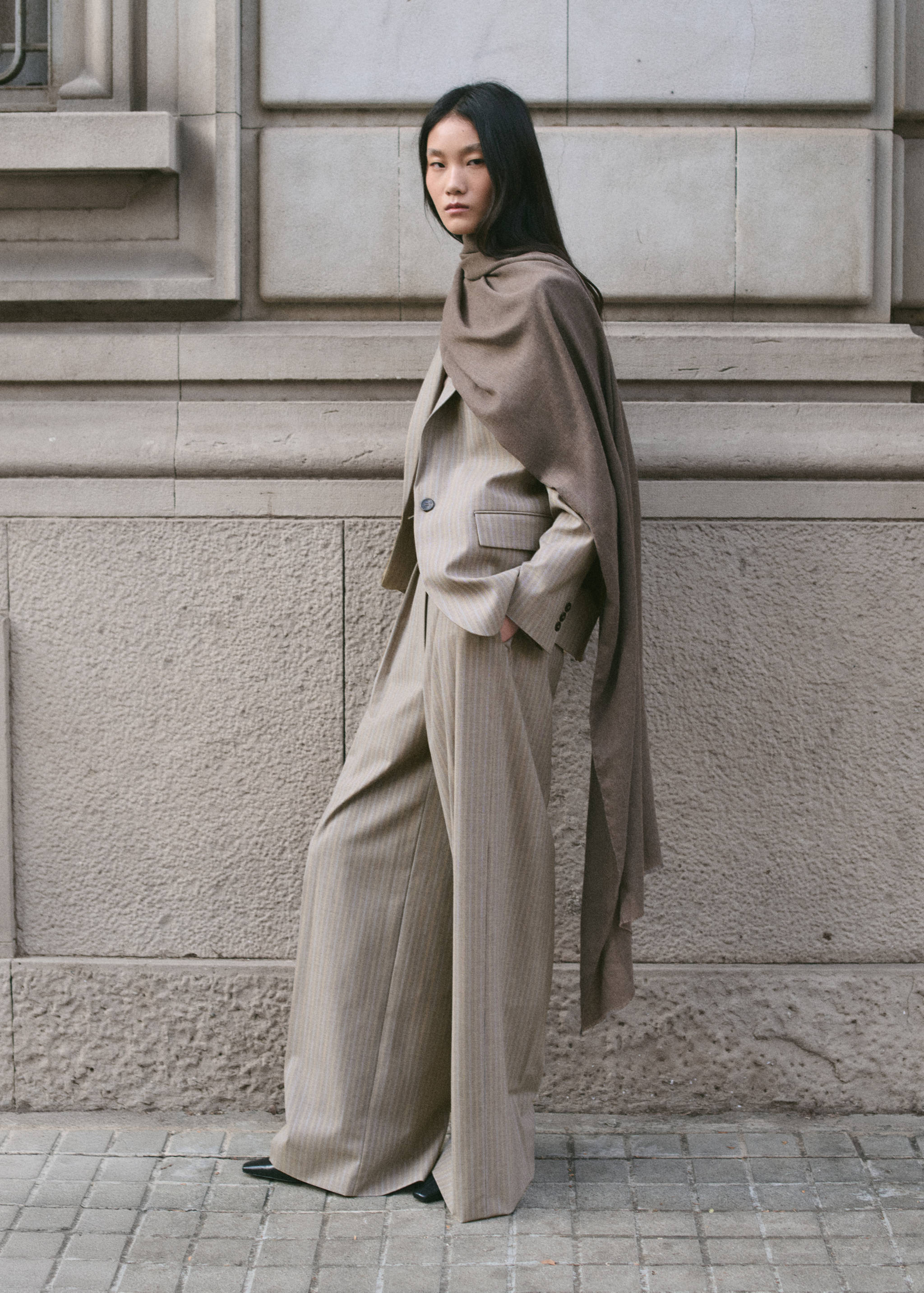 Pantalon costume laine mélangée - Plan général