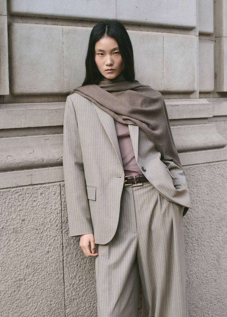 Wool blend suit trousers — Medium Brown