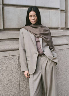 Wool blend suit trousers — Medium Brown 1