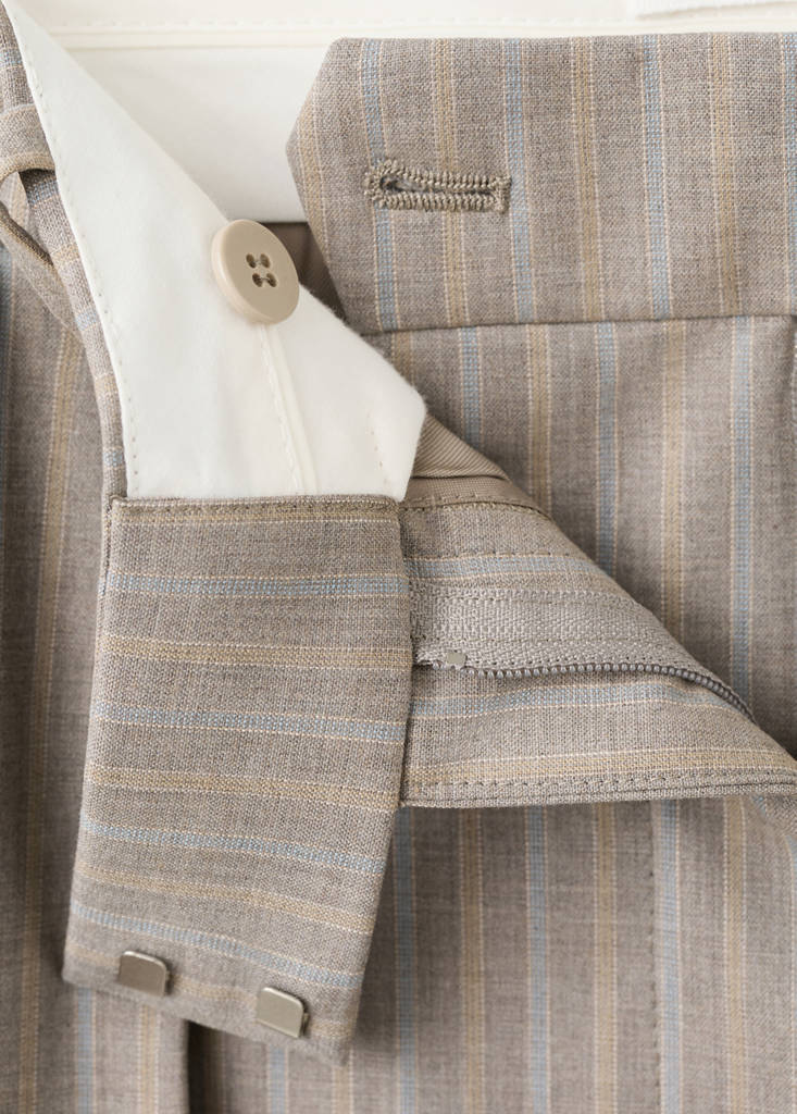 Wool blend suit trousers — Medium Brown