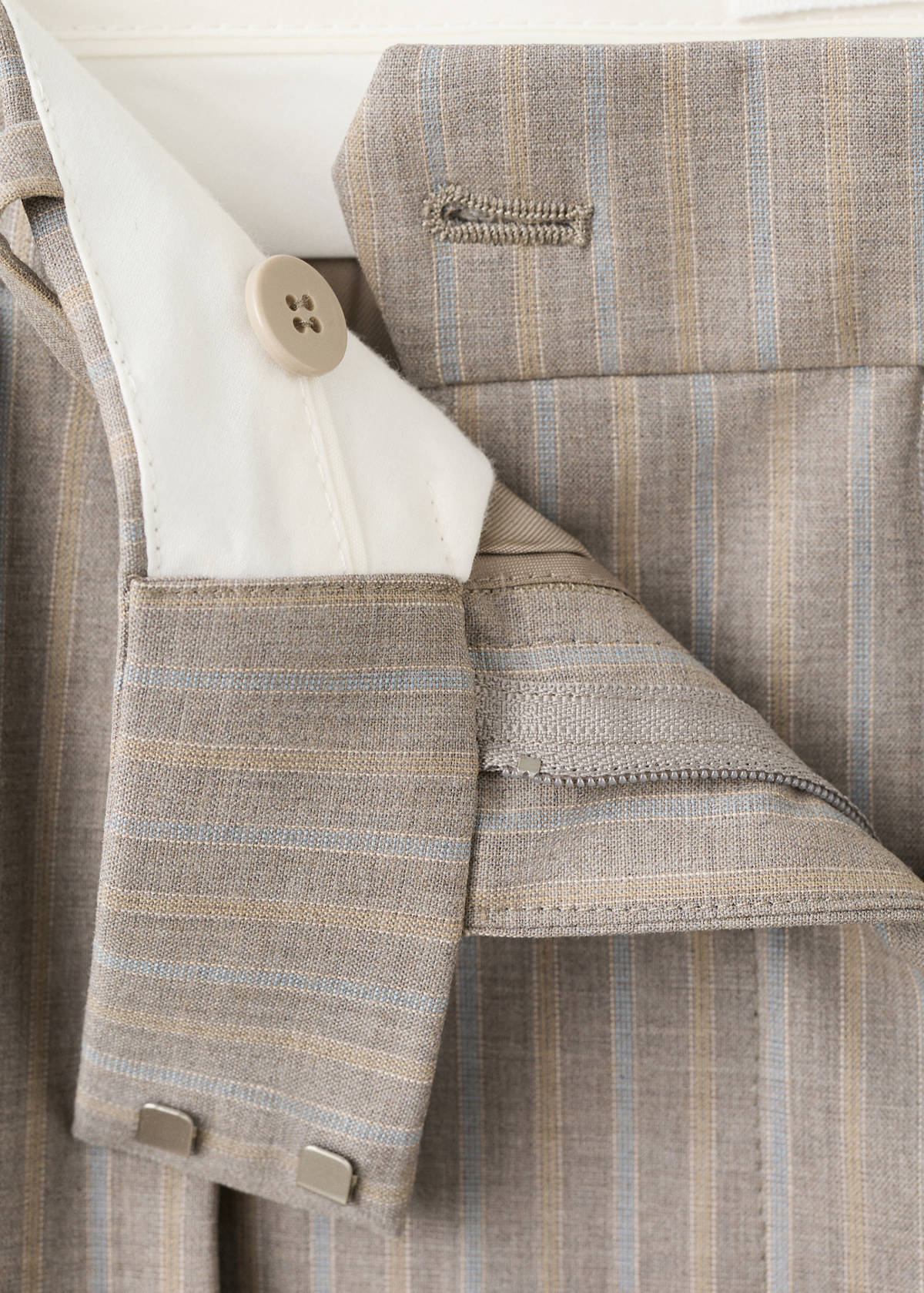 Wool blend suit trousers — Medium Brown