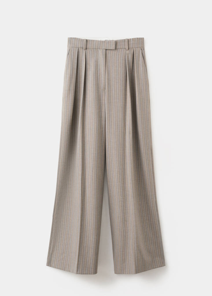 Wool blend suit trousers — Medium Brown