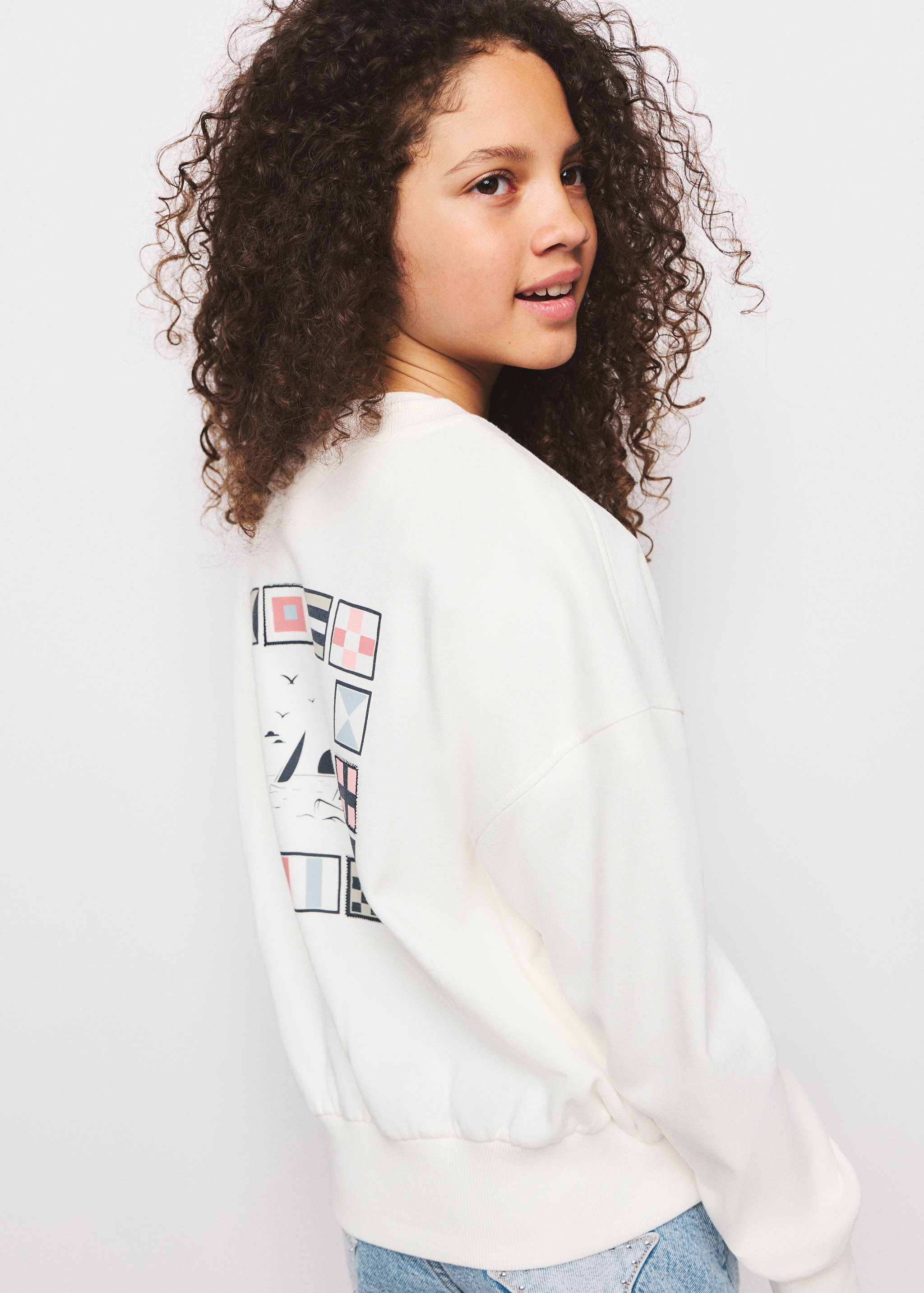 Printed cotton sweatshirt - Medium plane