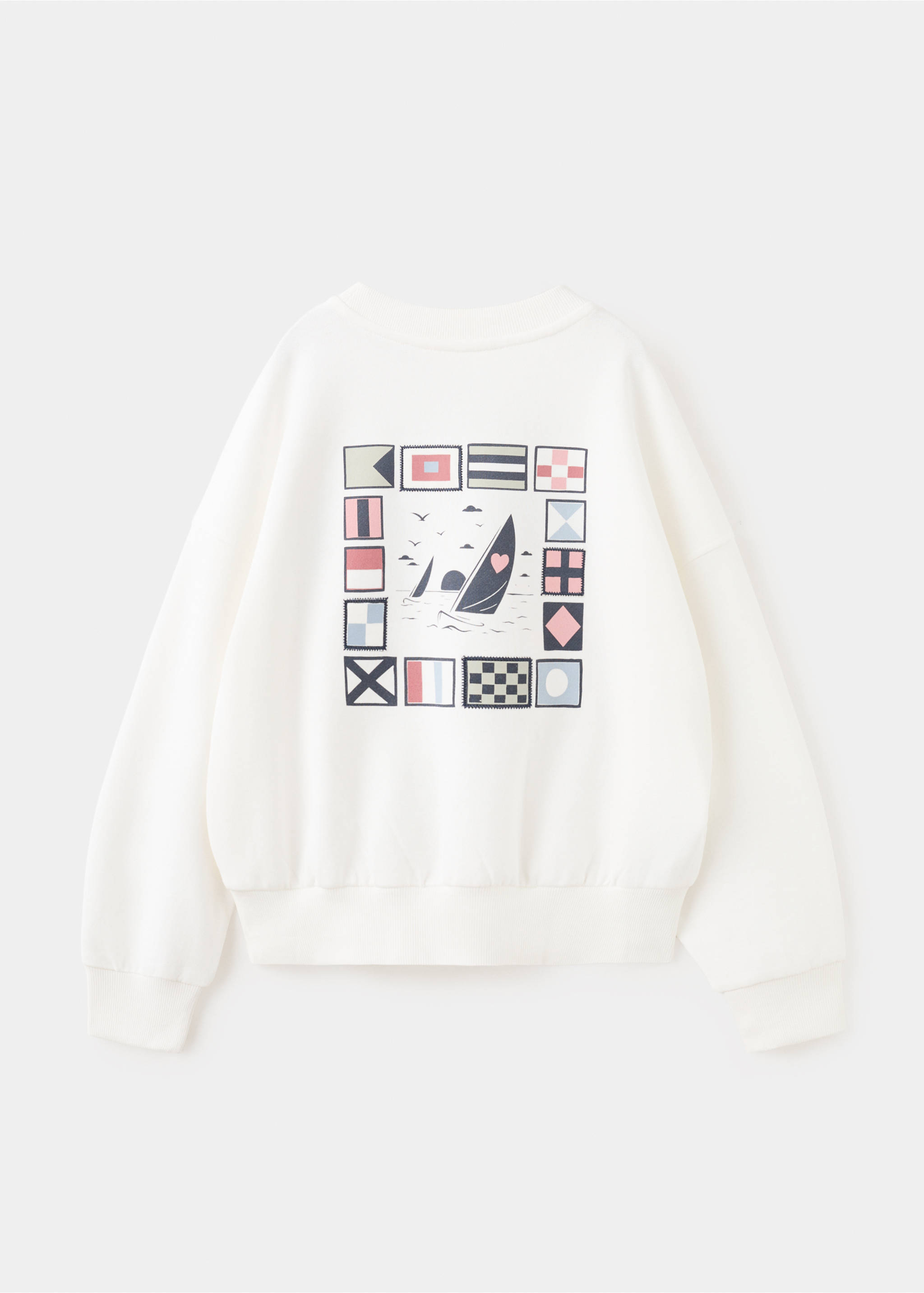Printed cotton sweatshirt - Reverse of the article, Off White. Ref: 27015147-00.