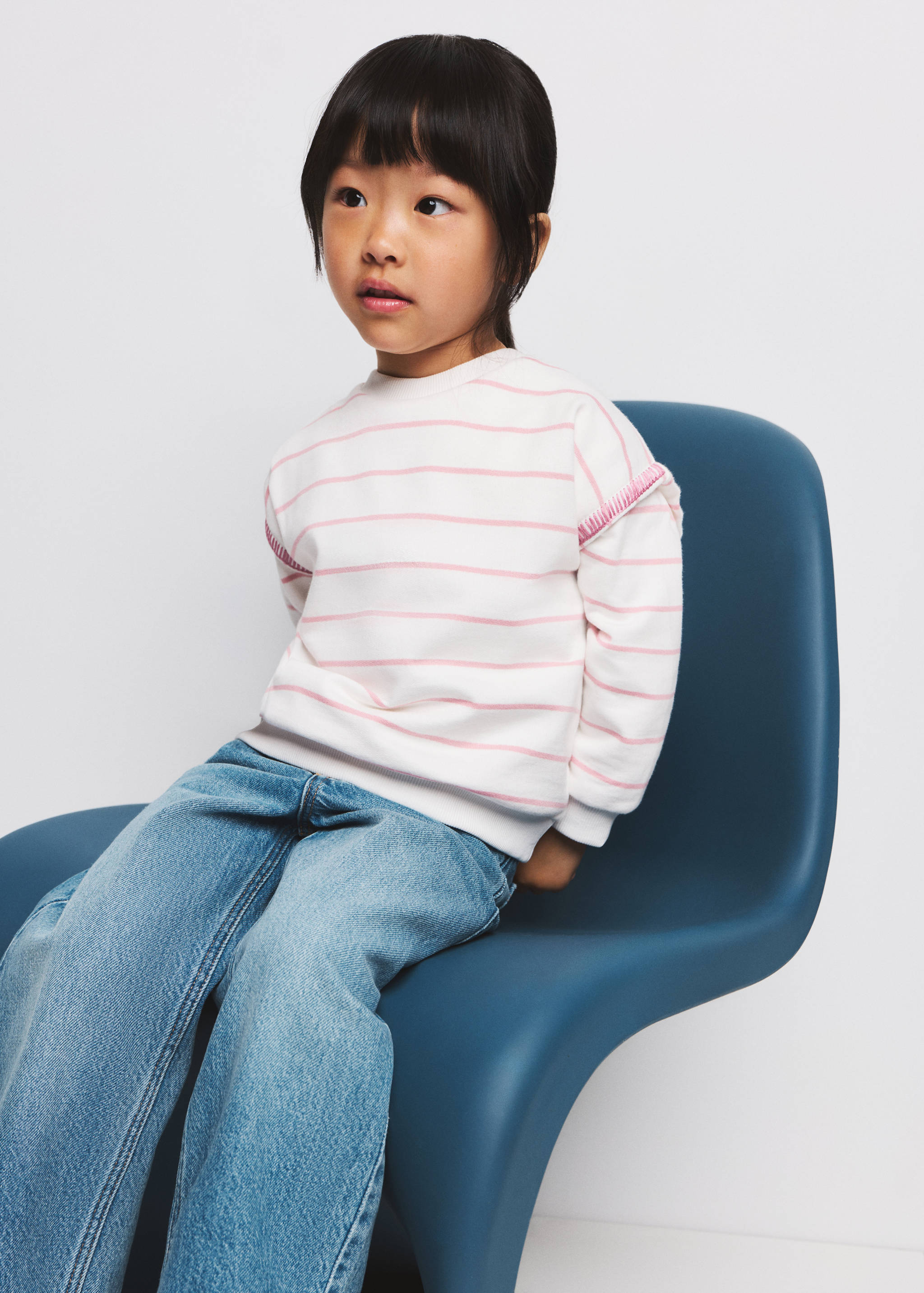 Striped cotton-blend sweatshirt - Medium plane