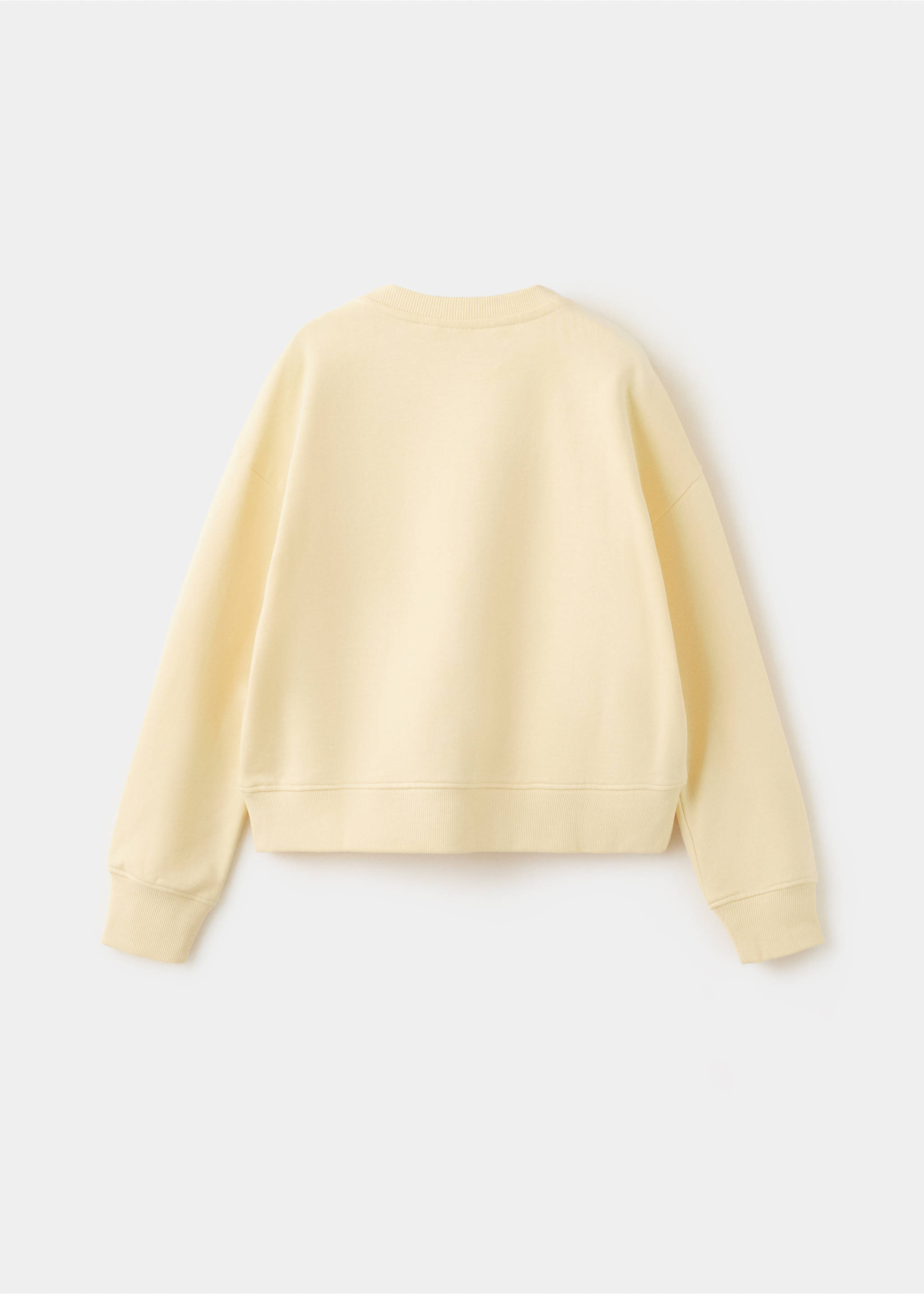 Cotton sweatshirt with text - Reverse of the article, Pastel Yellow. Ref: 27015149-00.