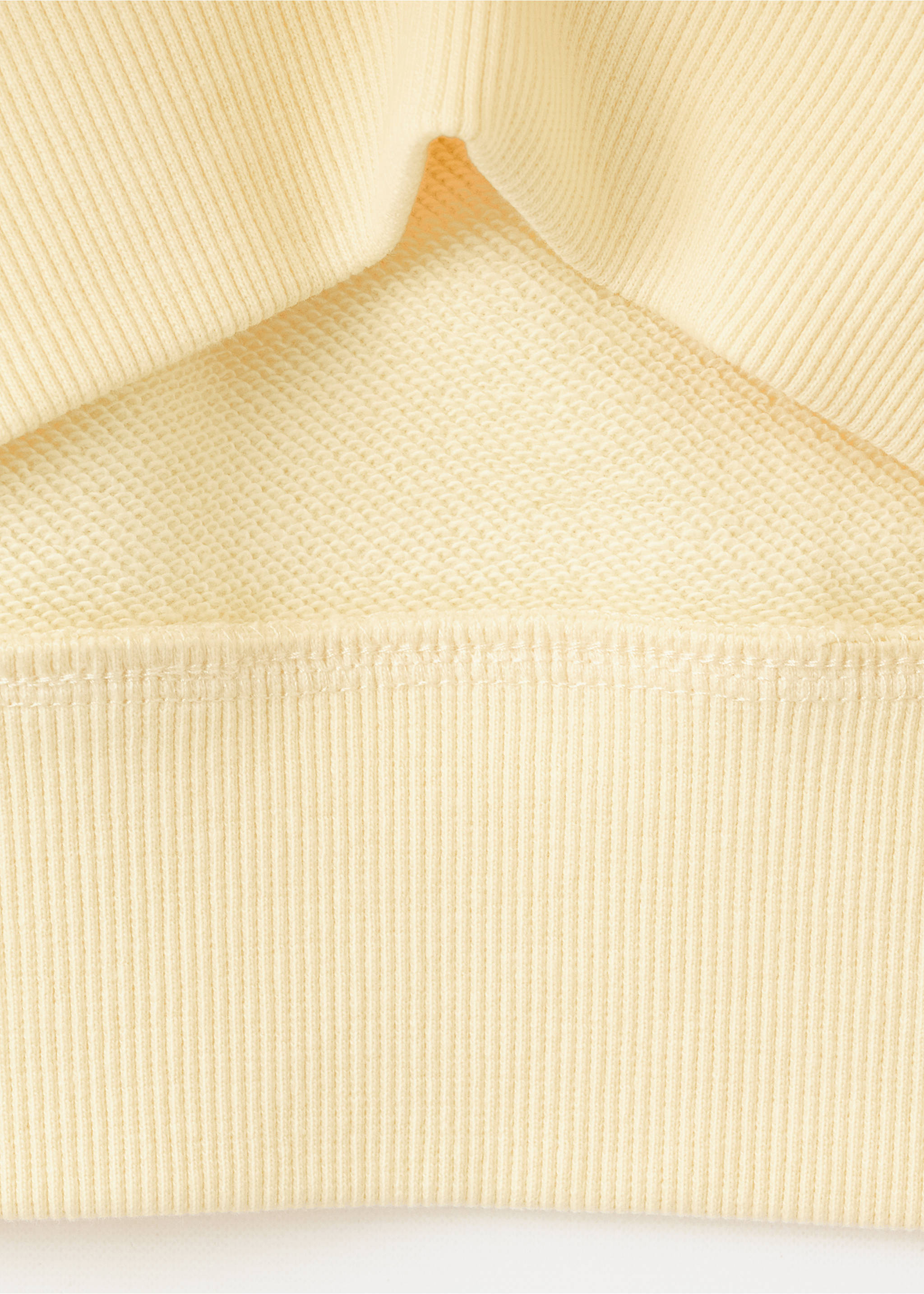 Cotton sweatshirt with text - Details of the article 0, Pastel Yellow. Ref: 27015149-00.