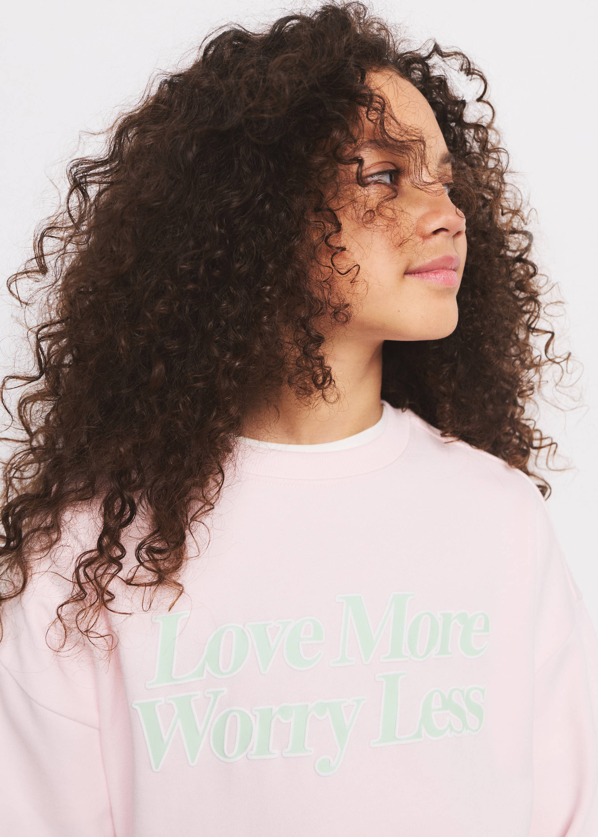 Cotton sweatshirt with text - Details of the article 1