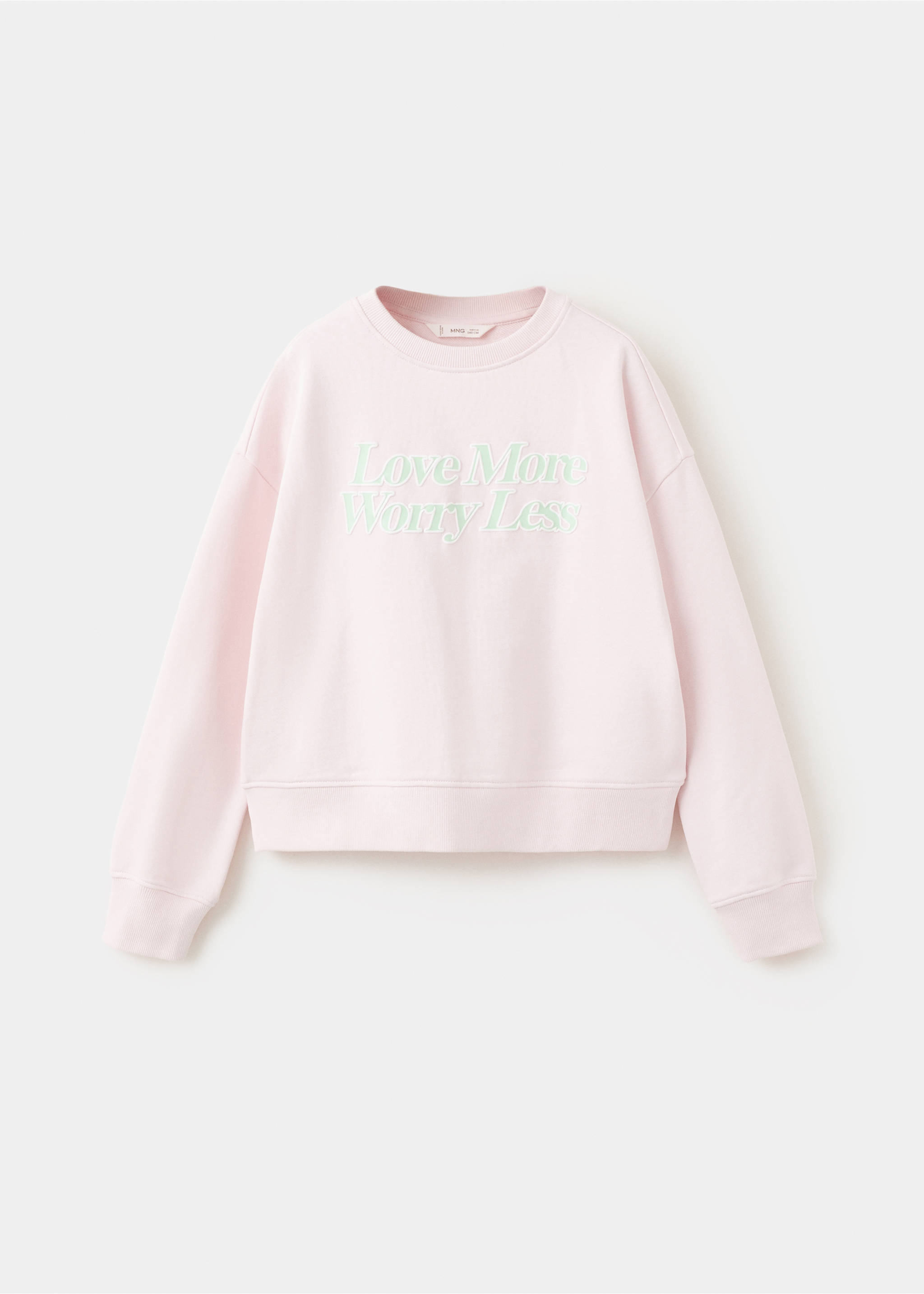 Cotton sweatshirt with text - Article without model, Pink. Ref: 27015149-00.