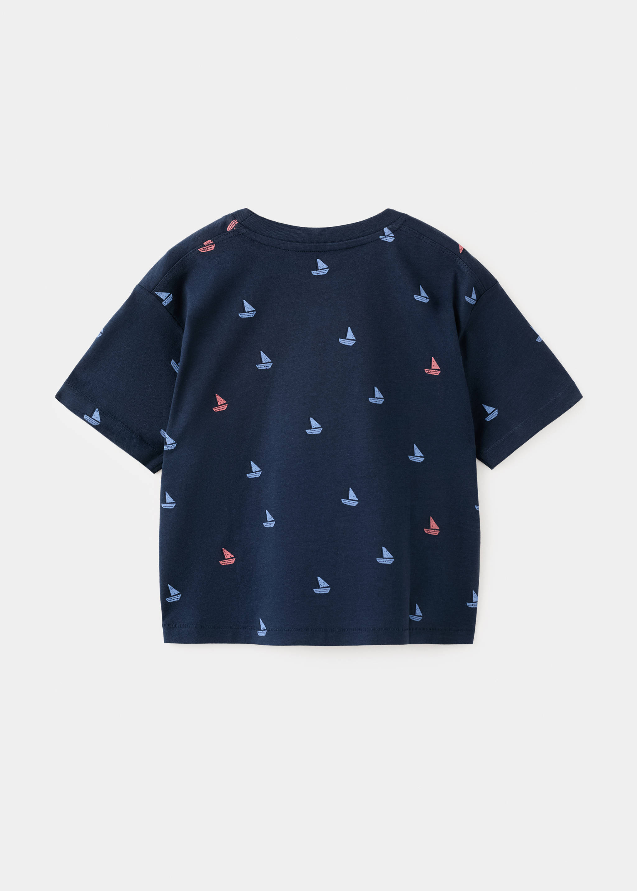 Printed t-shirt with boat print - Reverse of the article