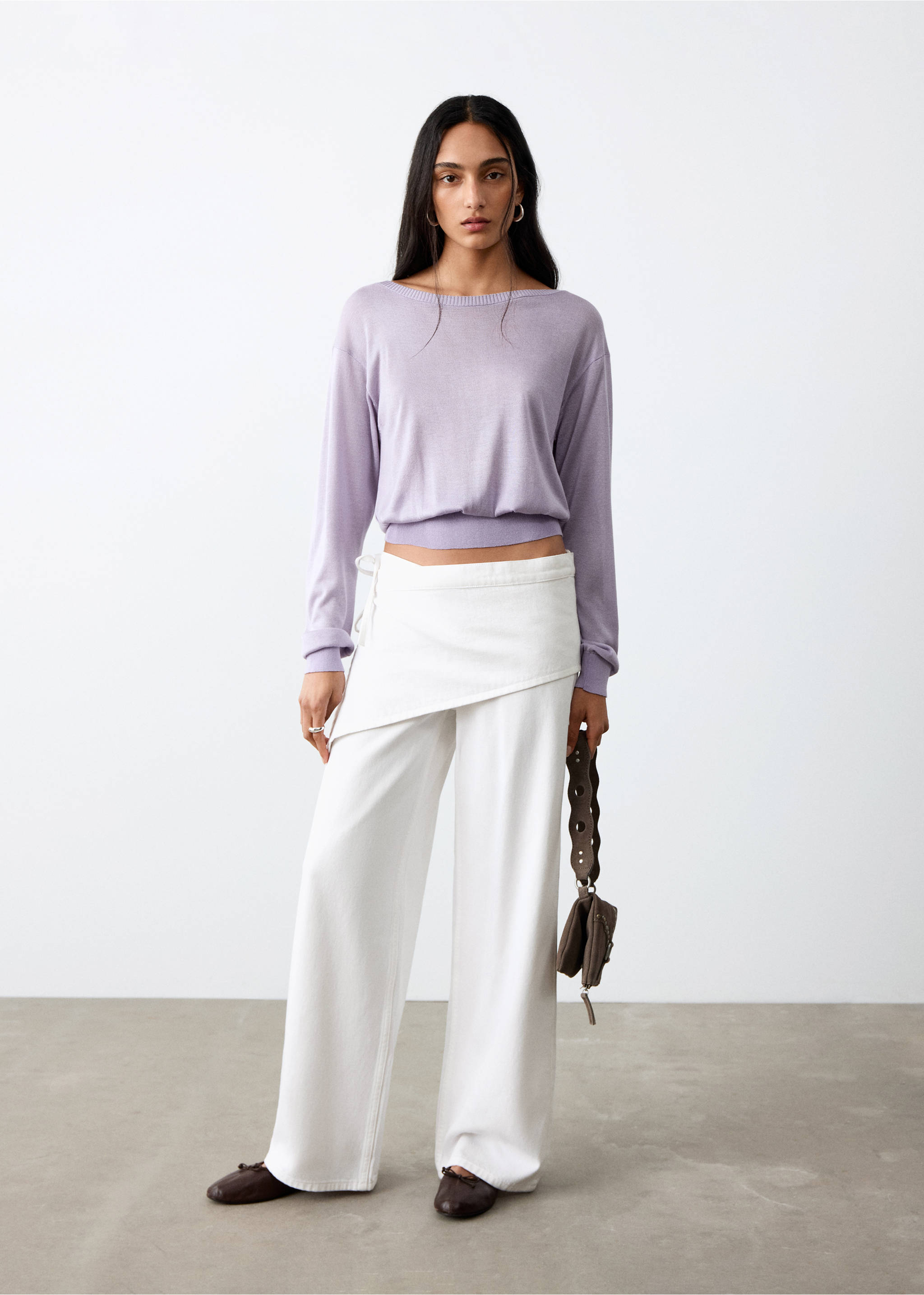 Jean wide leg removable scarf - General plane, Off White. Ref: 27015160-00.