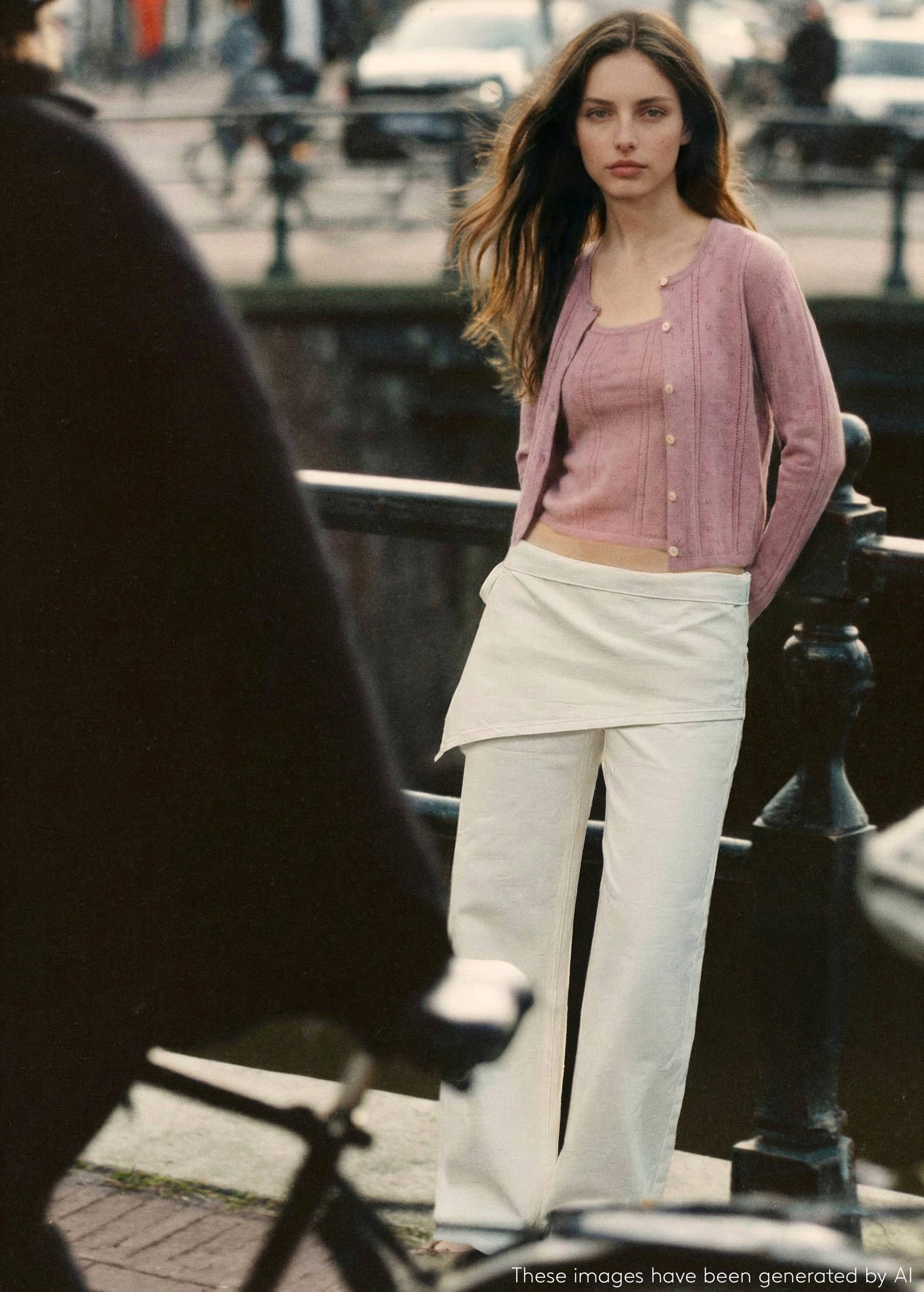 Jean wide leg removable scarf - Details of the article 5