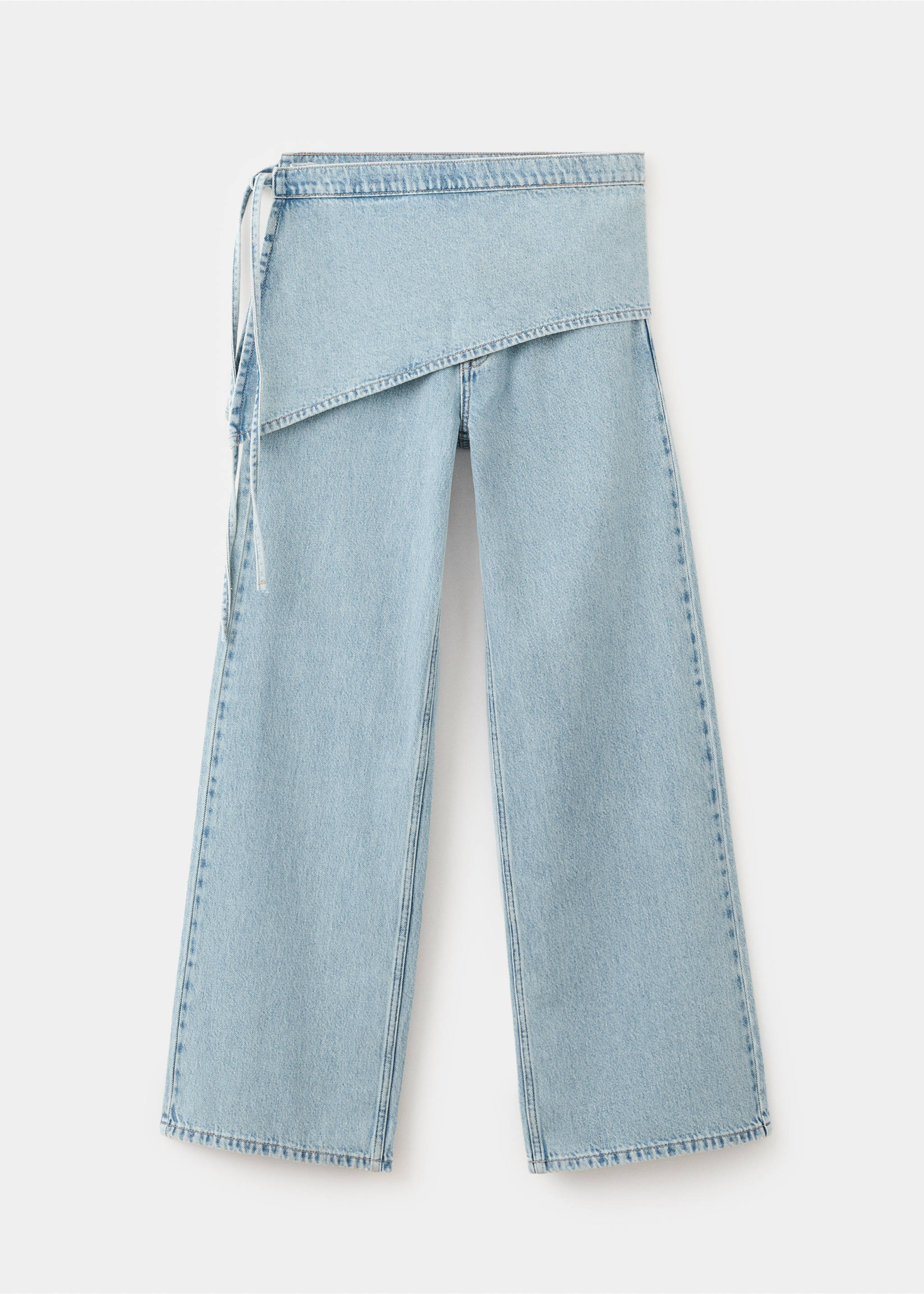 Jean wide leg removable scarf - Article without model, Light Blue. Ref: 27015161-00.