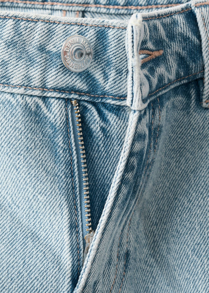 Jean wide leg removable scarf — Light Blue