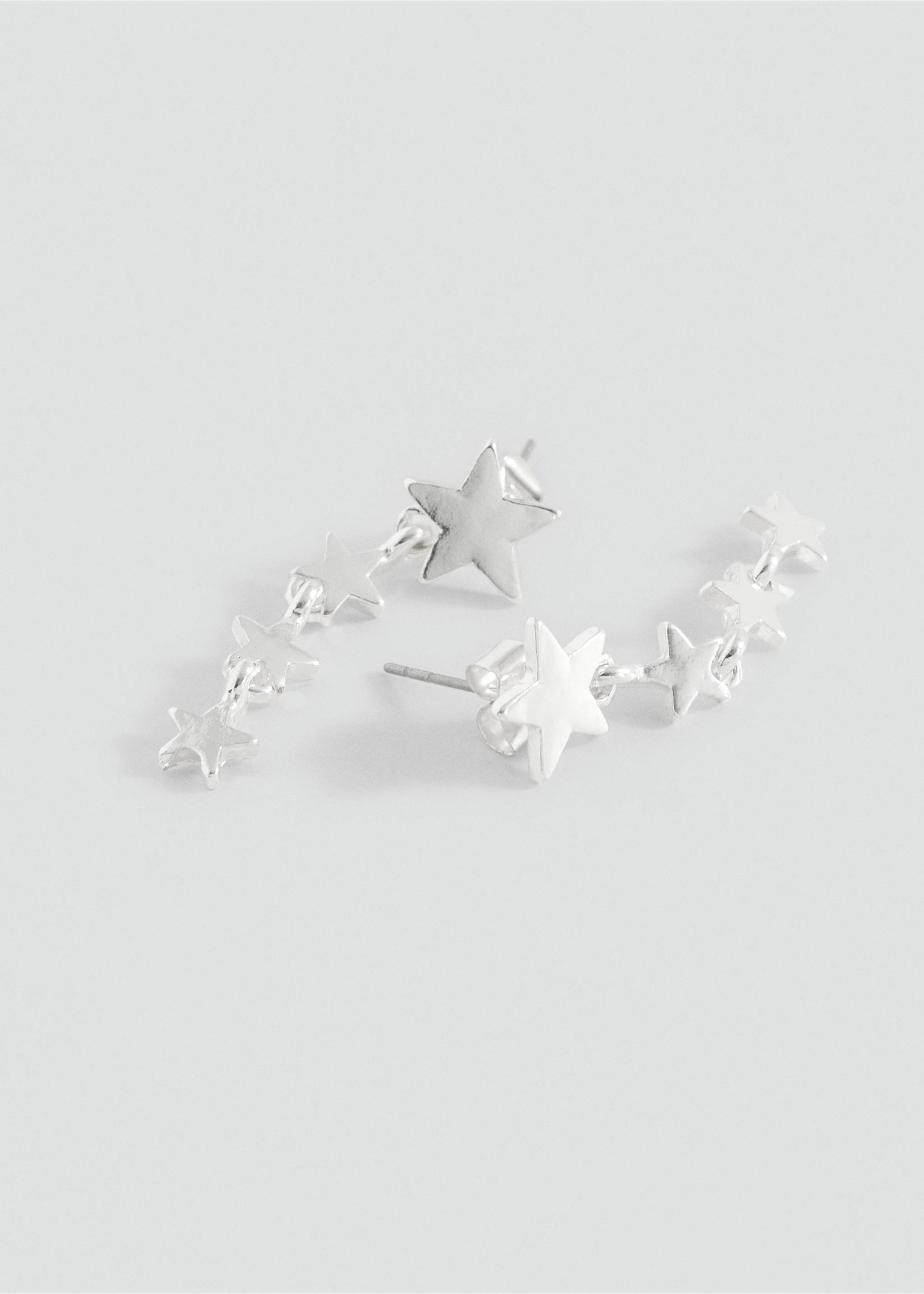 Длинные серьги со звездами - Средний план, Серебро. Ref: 27015169-00.