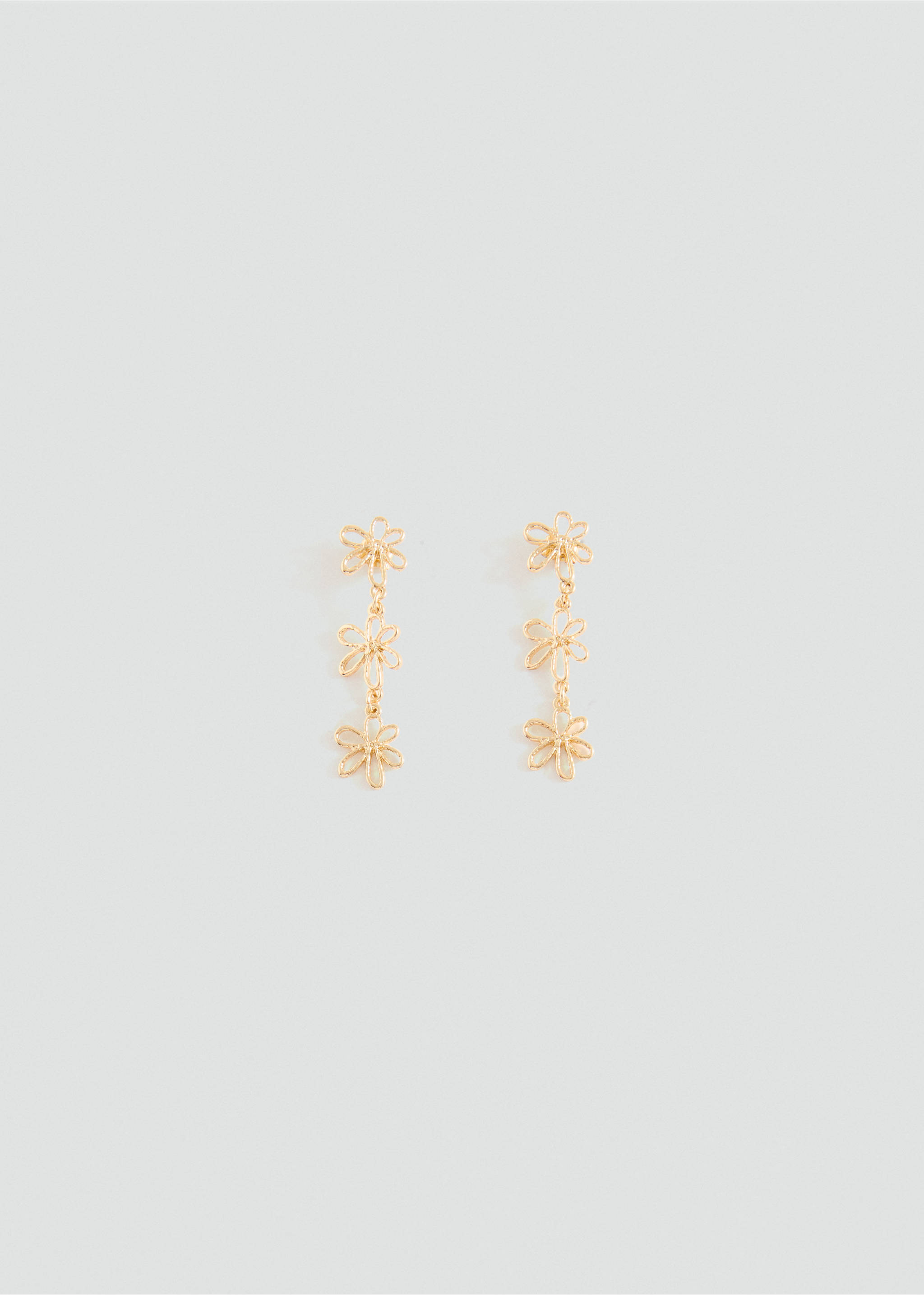 Long flower earrings - Article without model, Gold. Ref: 27015170-00.